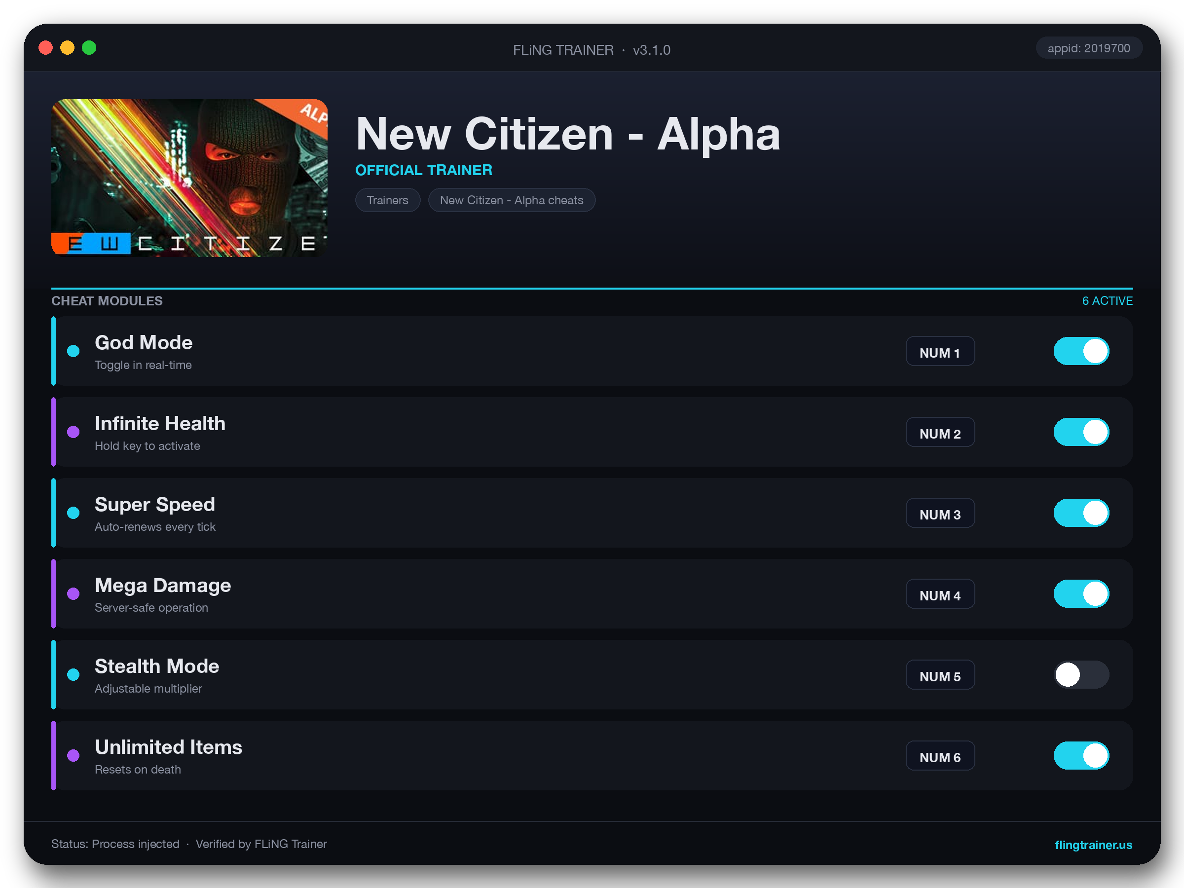 New Citizen - Alpha Trainer interface