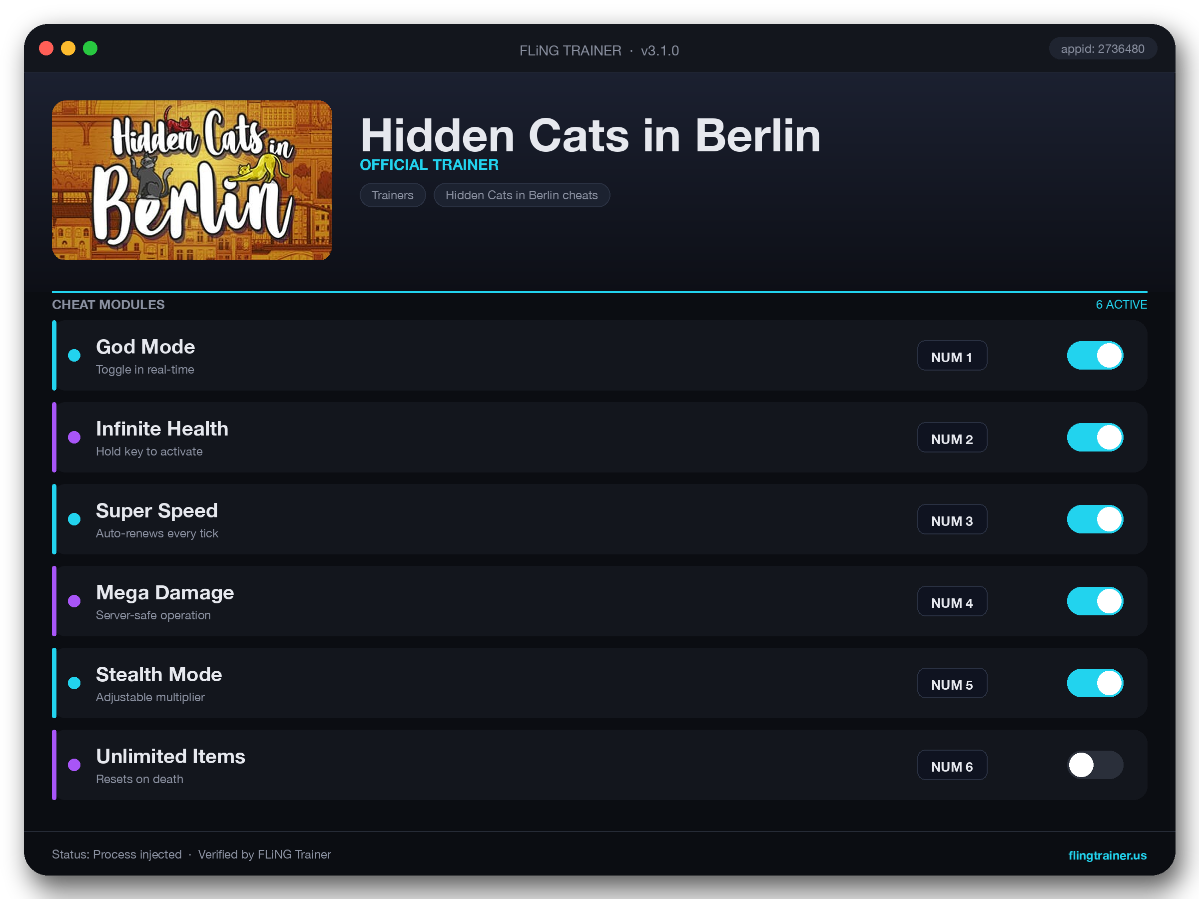 Hidden Cats in Berlin Trainer interface