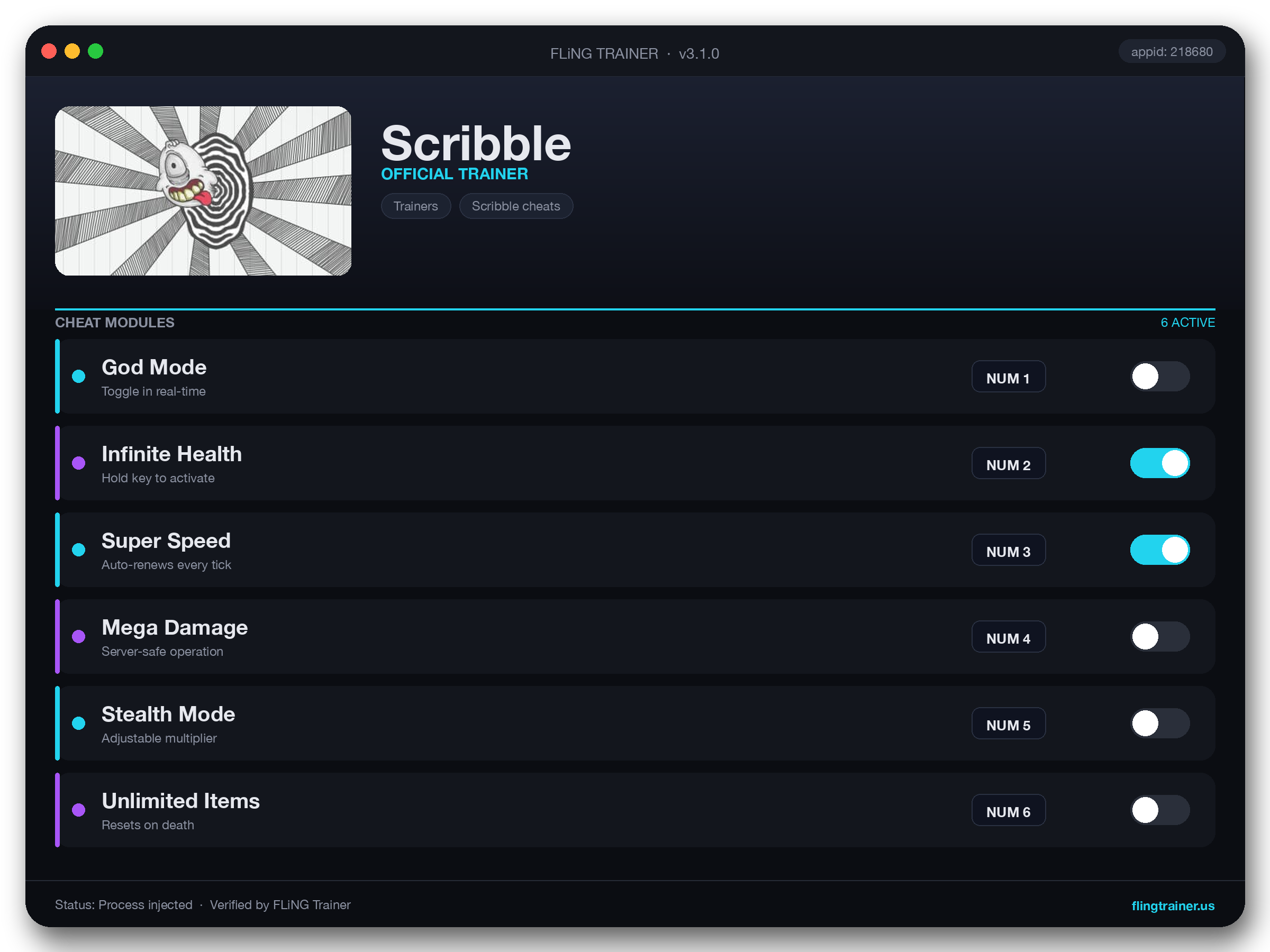 Scribble Trainer interface