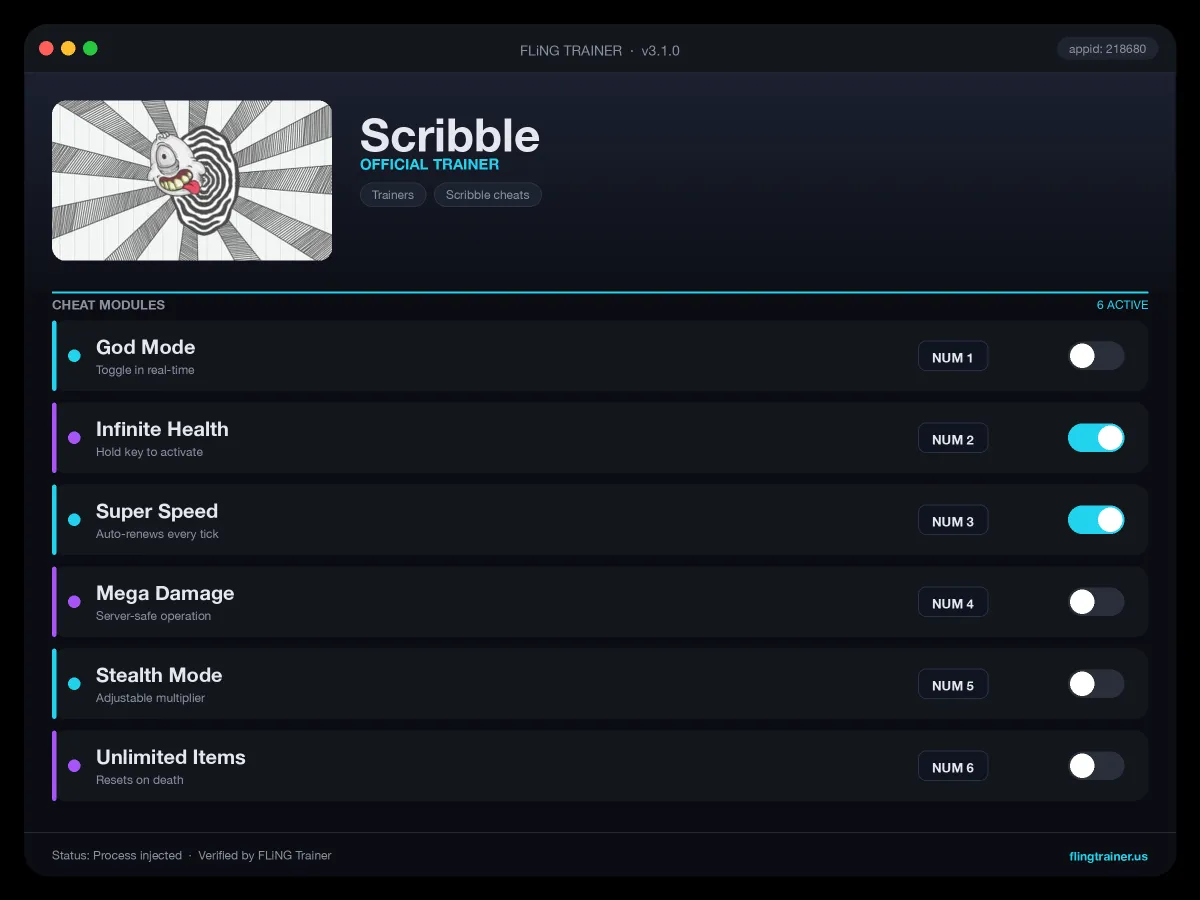 Scribble Trainer interface