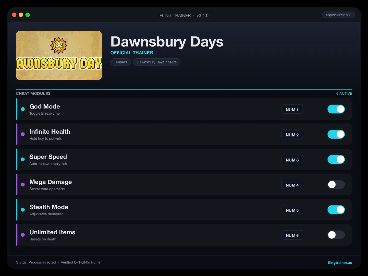 Dawnsbury Days Trainer interface
