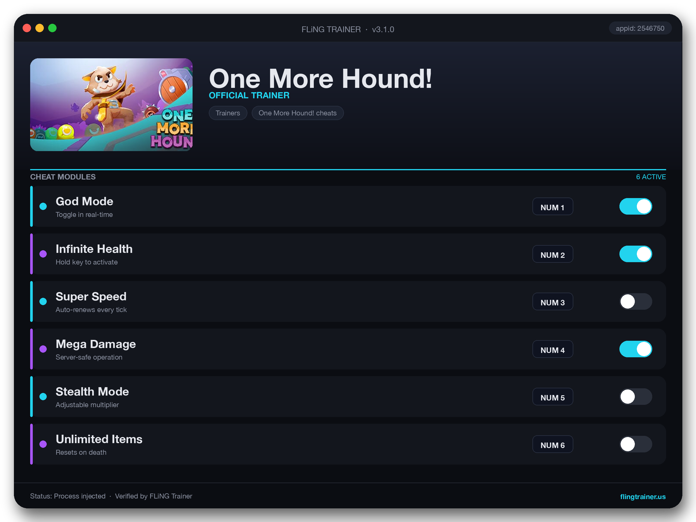 One More Hound! Trainer interface