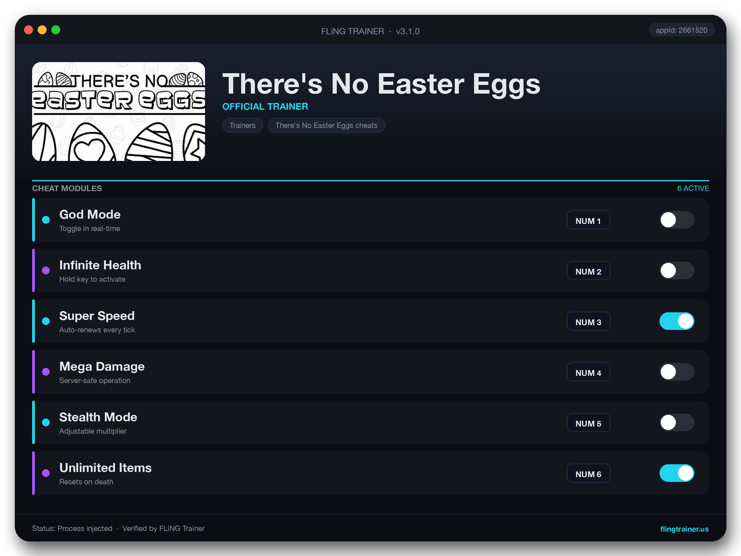 There's No Easter Eggs Trainer interface