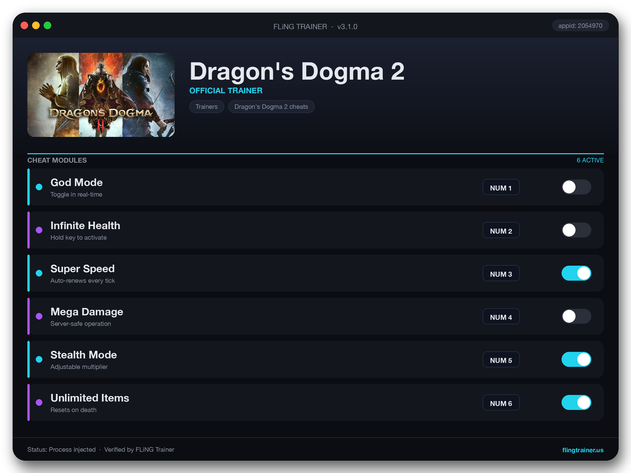 Dragon's Dogma 2 Trainer interface