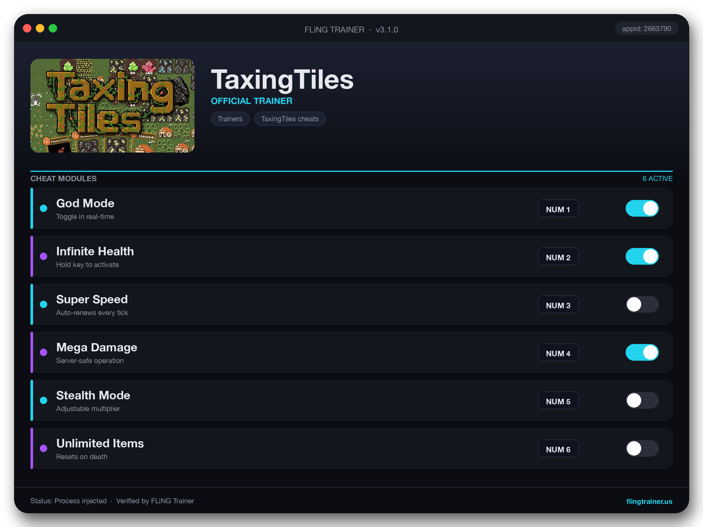TaxingTiles Trainer interface