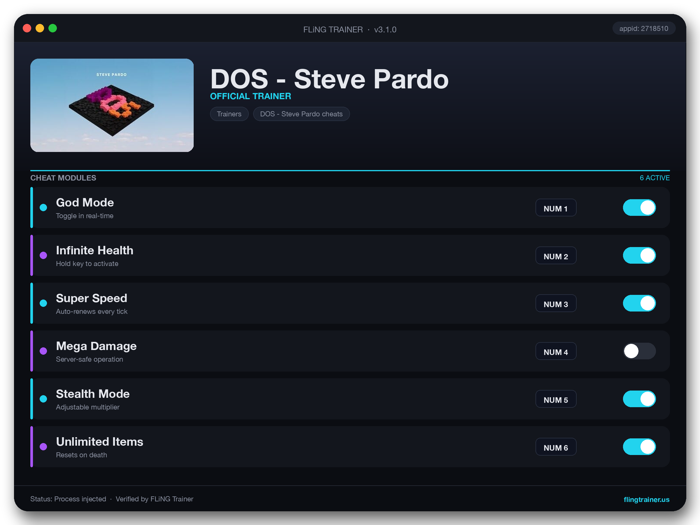 DOS - Steve Pardo Trainer interface