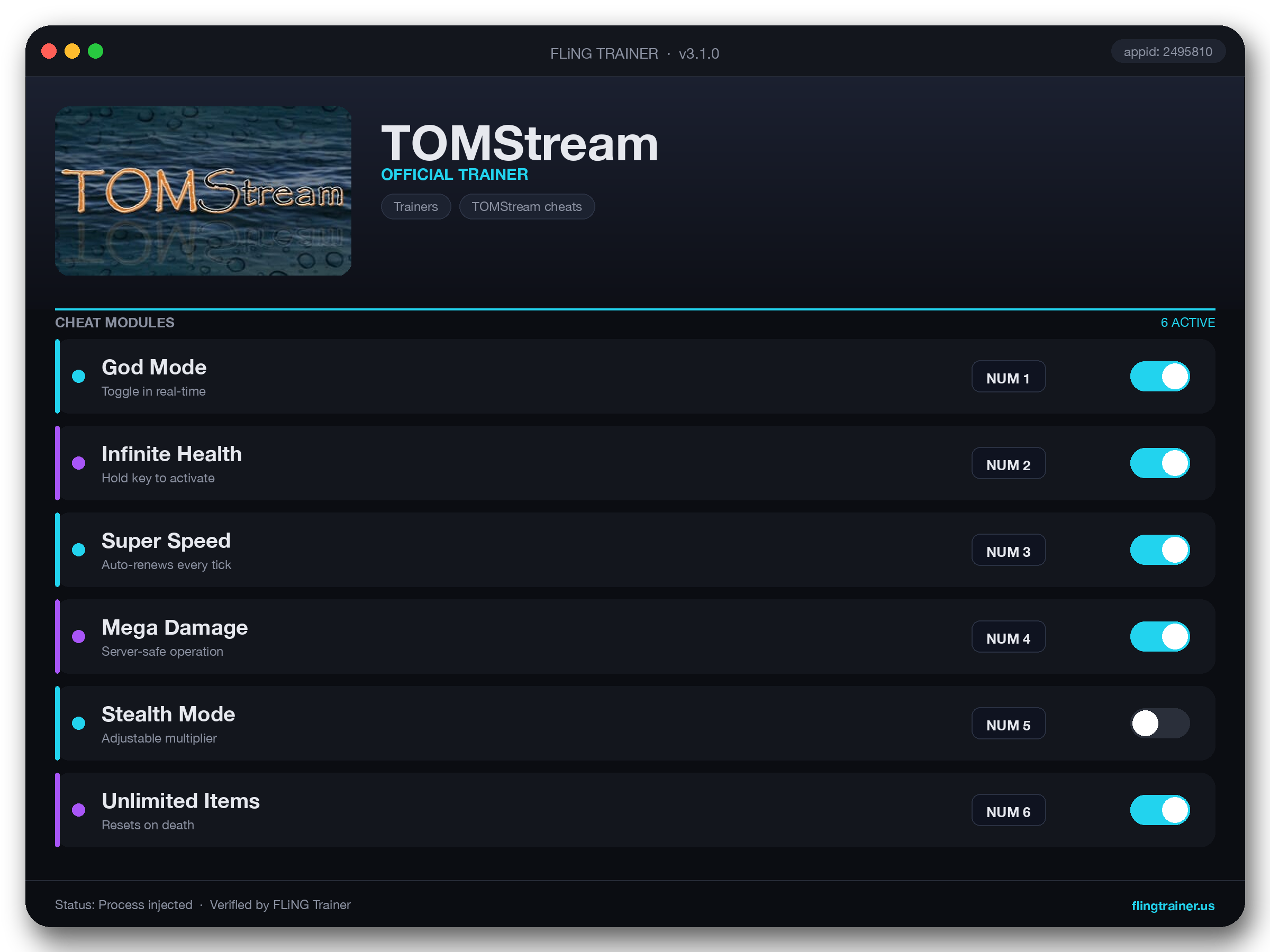 TOMStream Trainer interface
