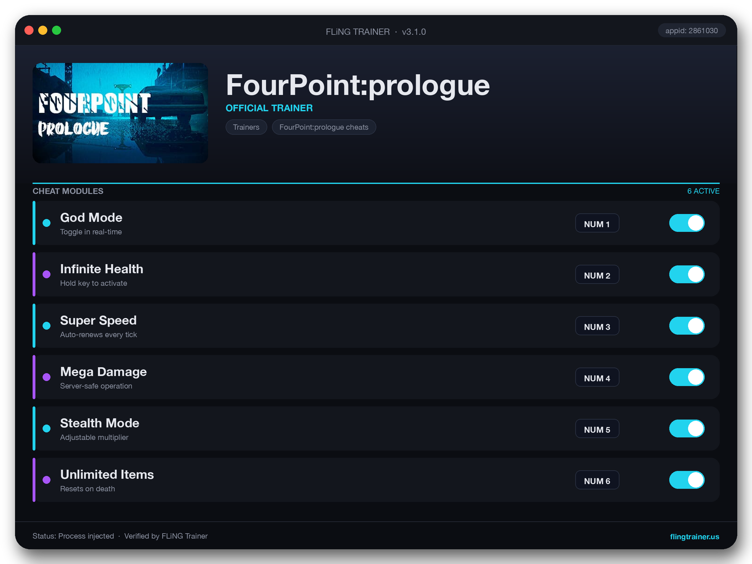 FourPoint:prologue Trainer interface