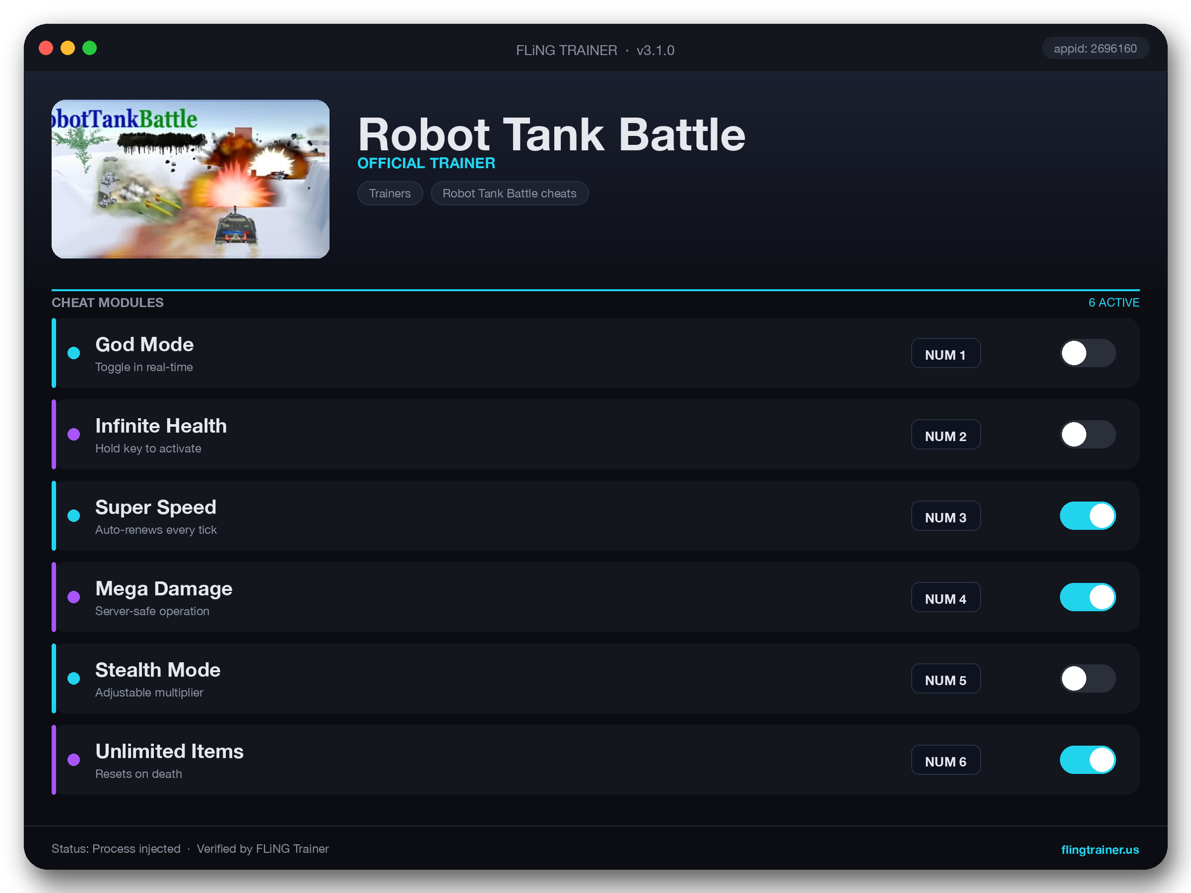 Robot Tank Battle Trainer interface