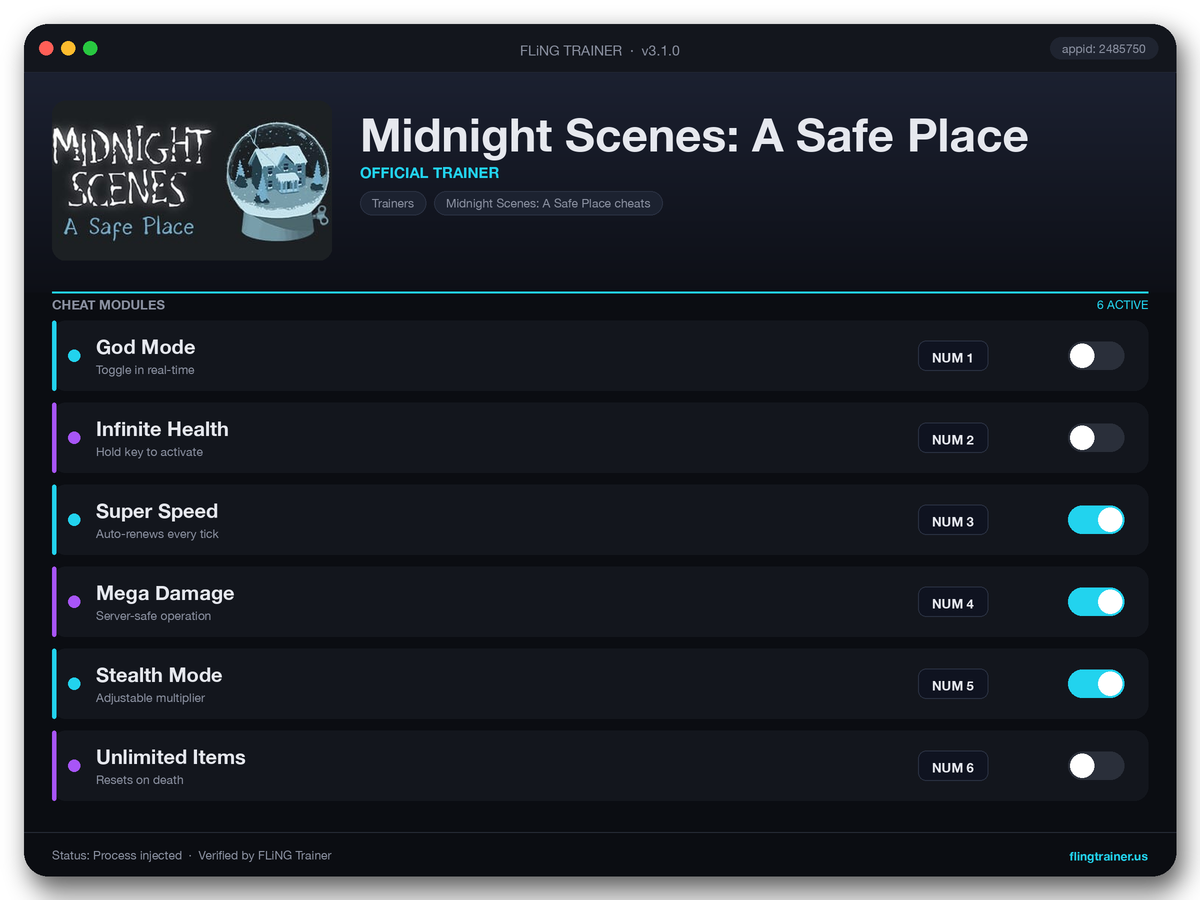 Midnight Scenes: A Safe Place Trainer interface