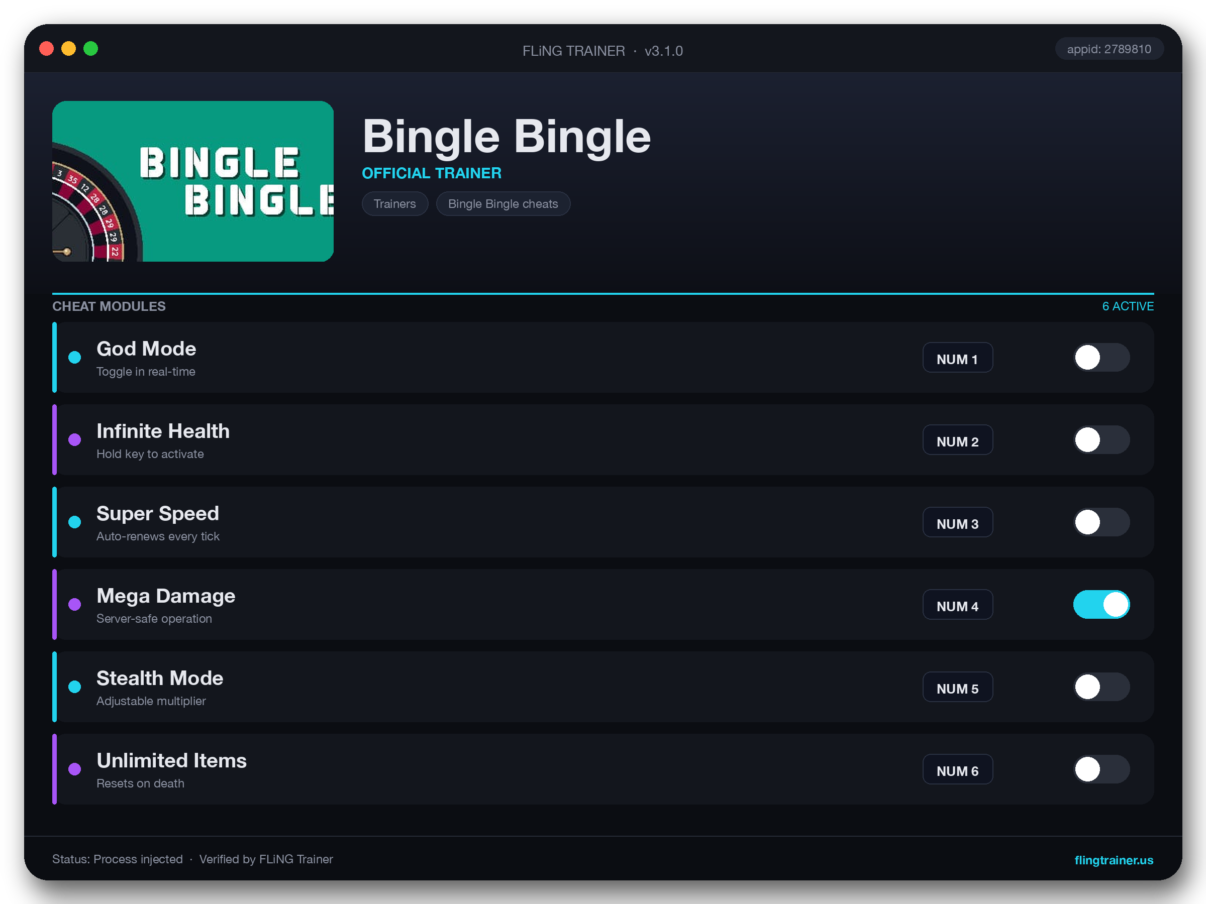 Bingle Bingle Trainer interface