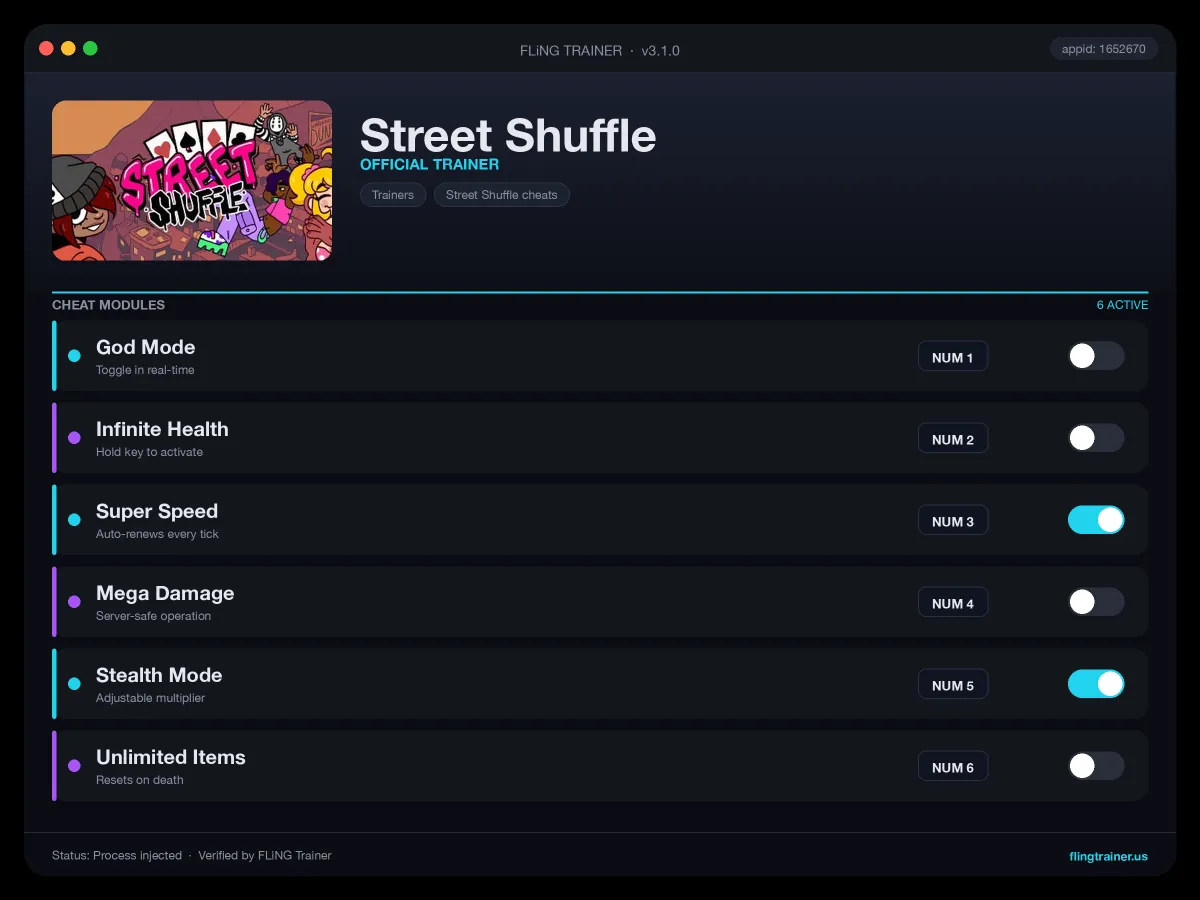 Street Shuffle Trainer interface