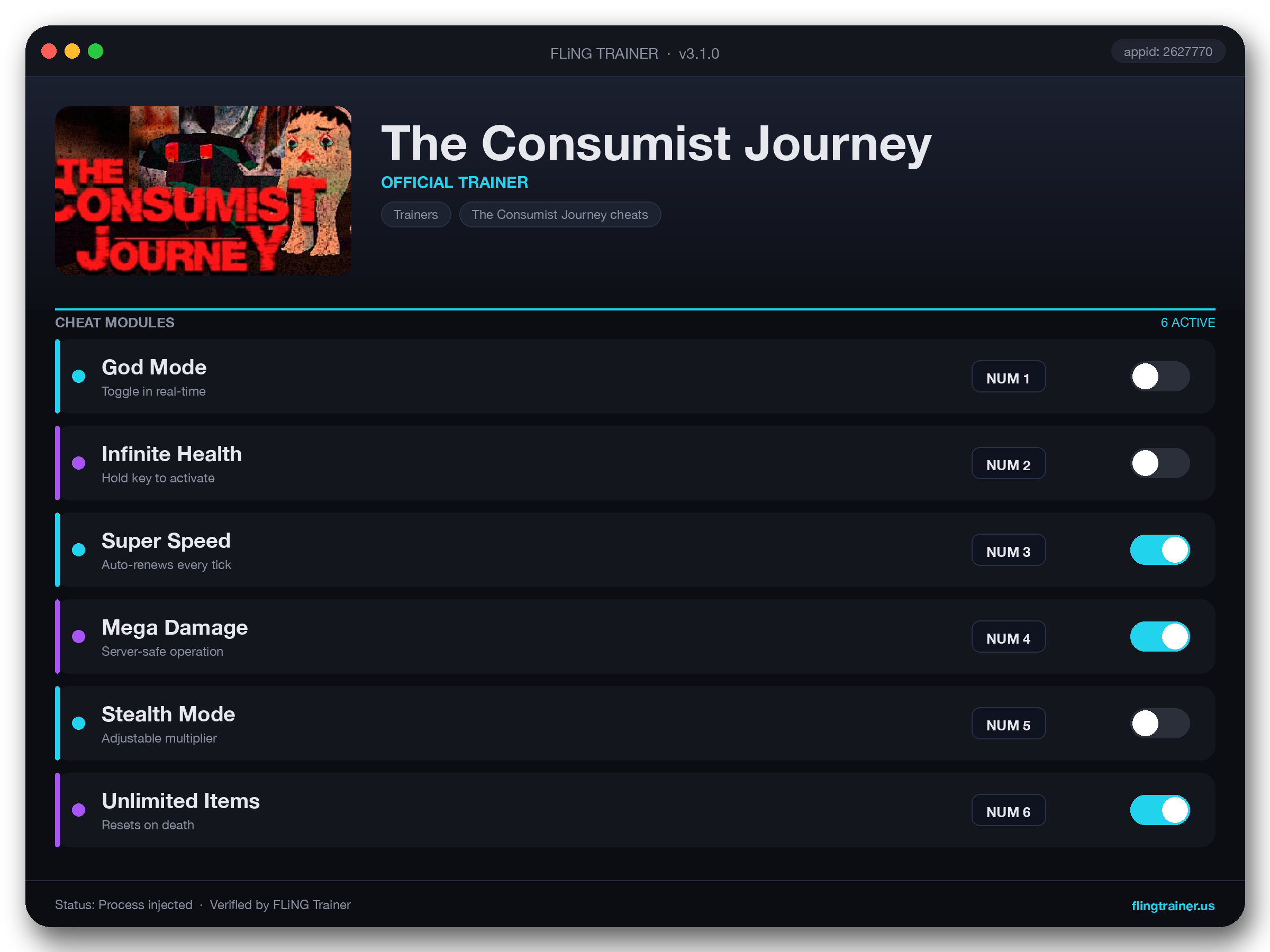 The Consumist Journey Trainer interface