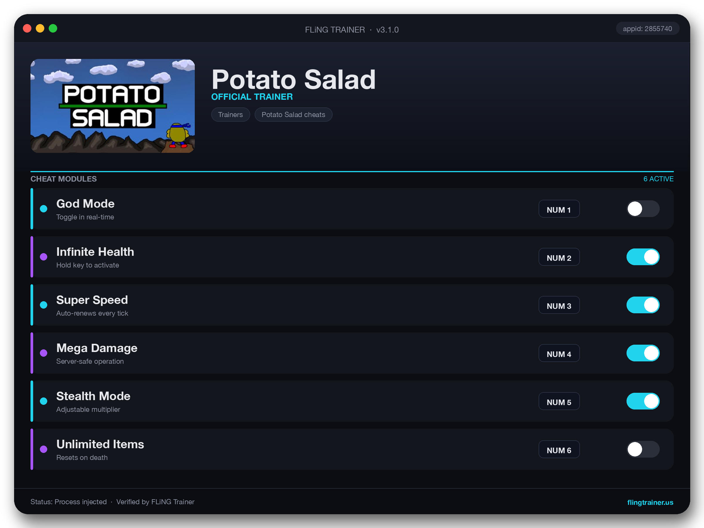 Potato Salad Trainer interface