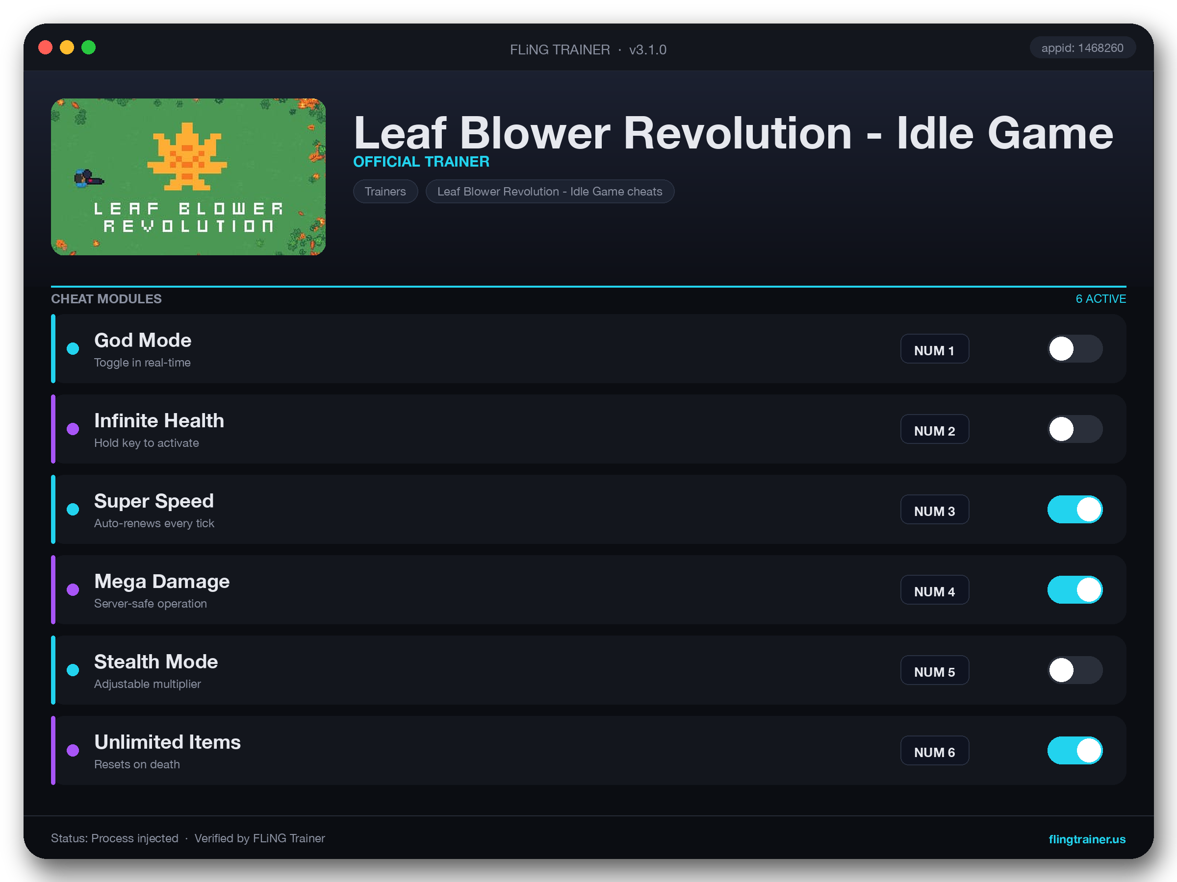 Leaf Blower Revolution - Idle Game Trainer interface