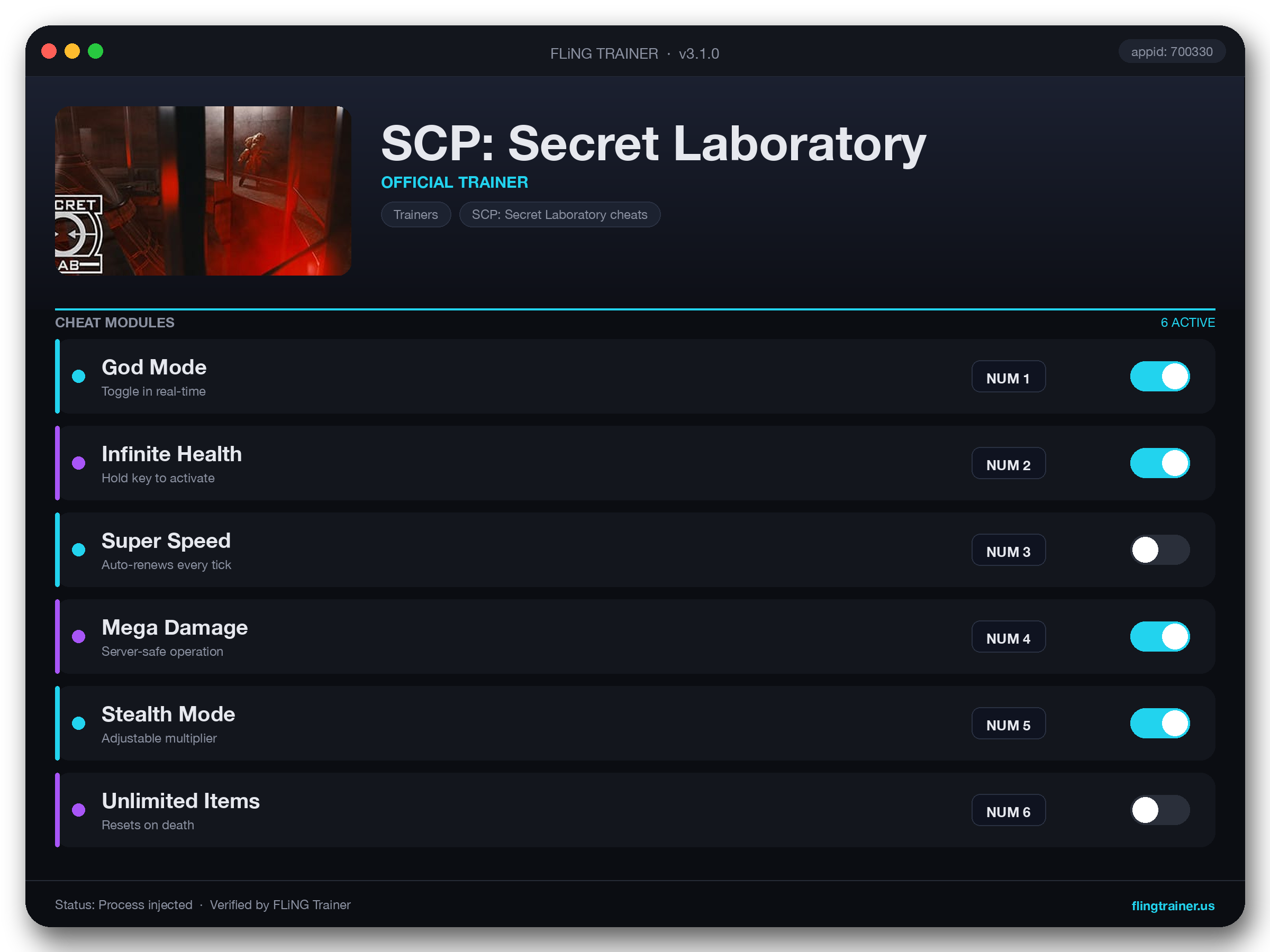 SCP: Secret Laboratory Trainer interface