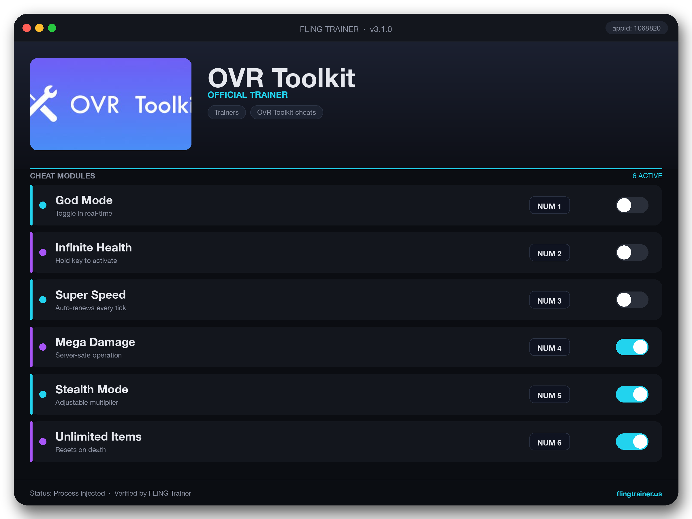 OVR Toolkit Trainer interface