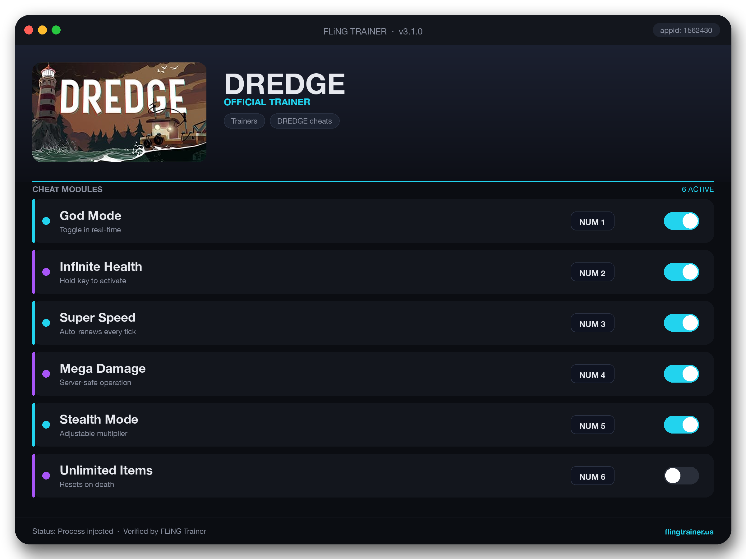 DREDGE Trainer interface