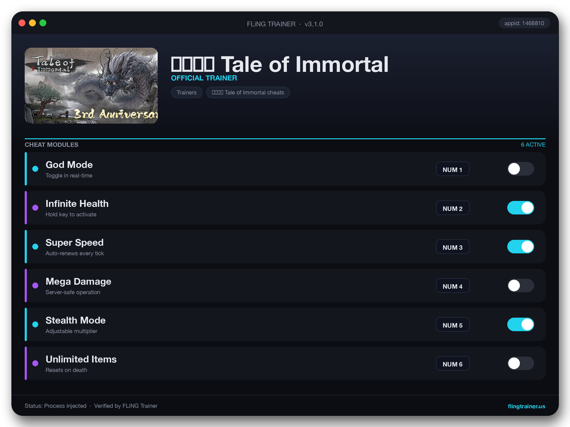 鬼谷八荒 Tale of Immortal Trainer interface