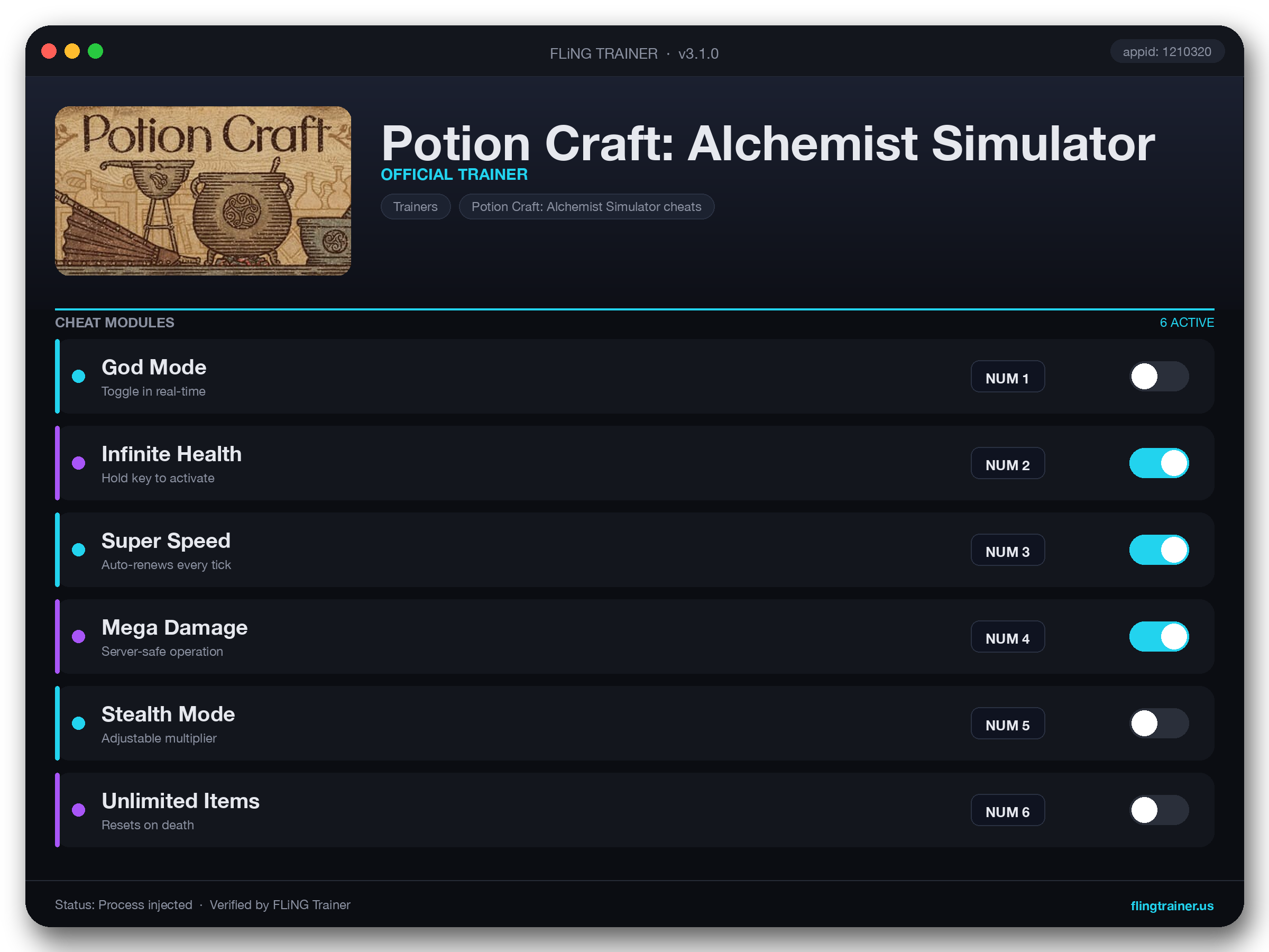 Potion Craft: Alchemist Simulator Trainer interface