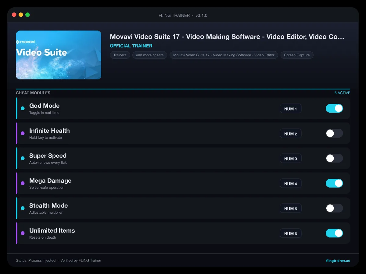Movavi Video Suite 17 - Video Making Software - Video Editor, Video Converter, Screen Capture, and more Trainer interface