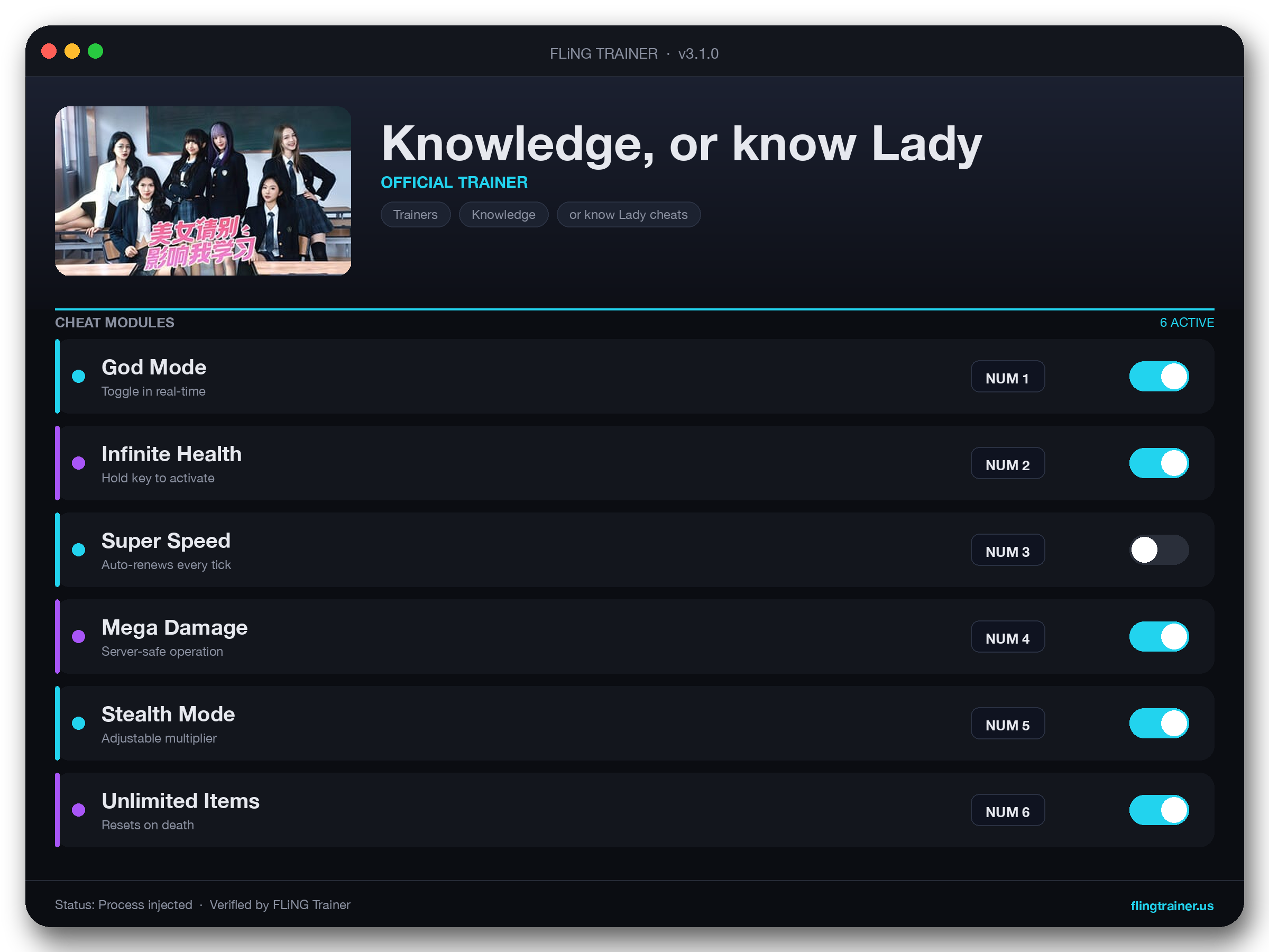 Knowledge, or know Lady Trainer interface