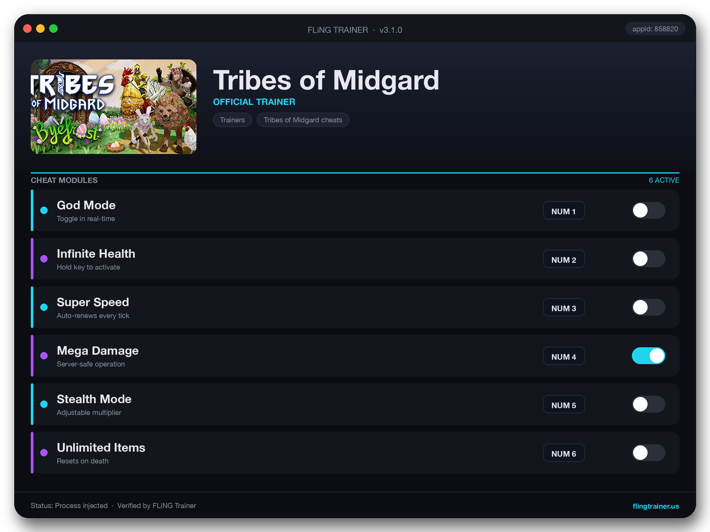 Tribes of Midgard Trainer interface
