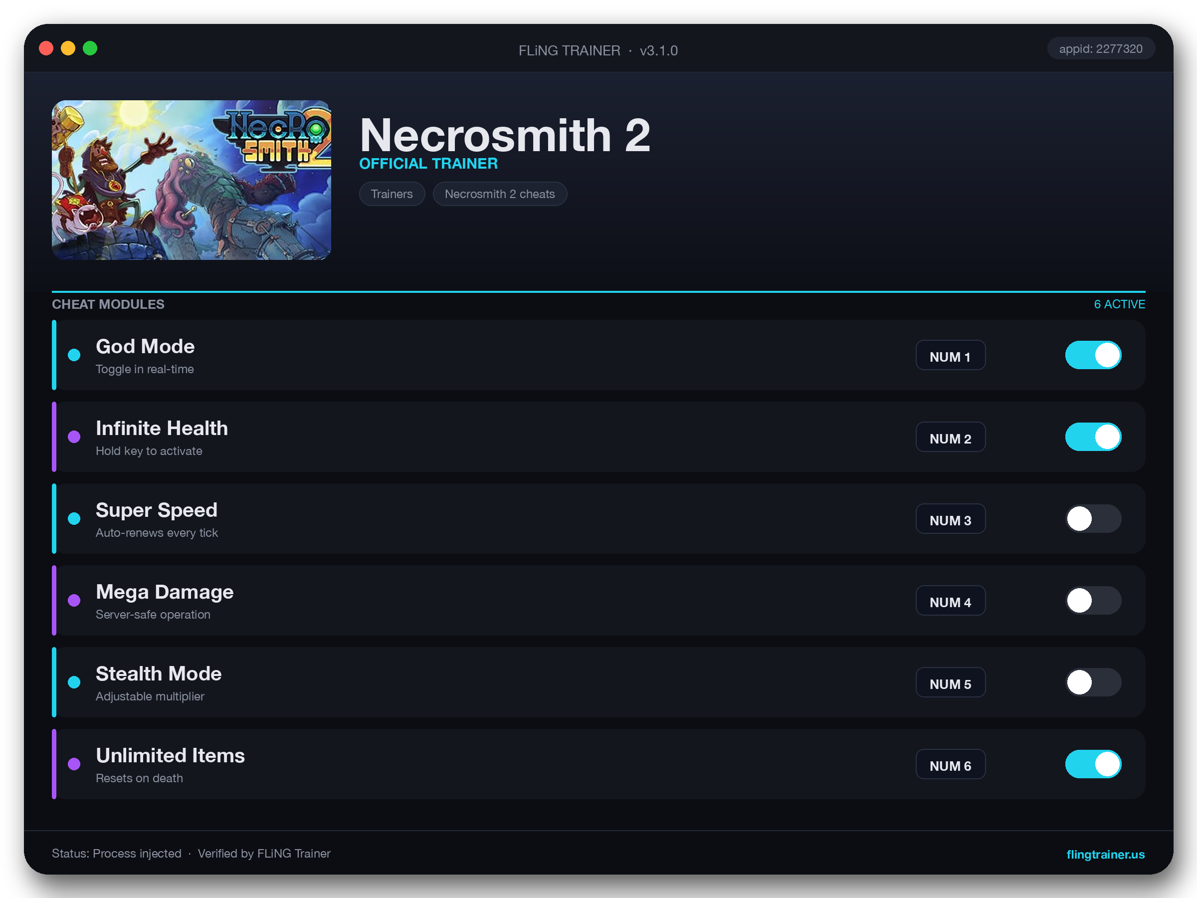 Necrosmith 2 Trainer interface