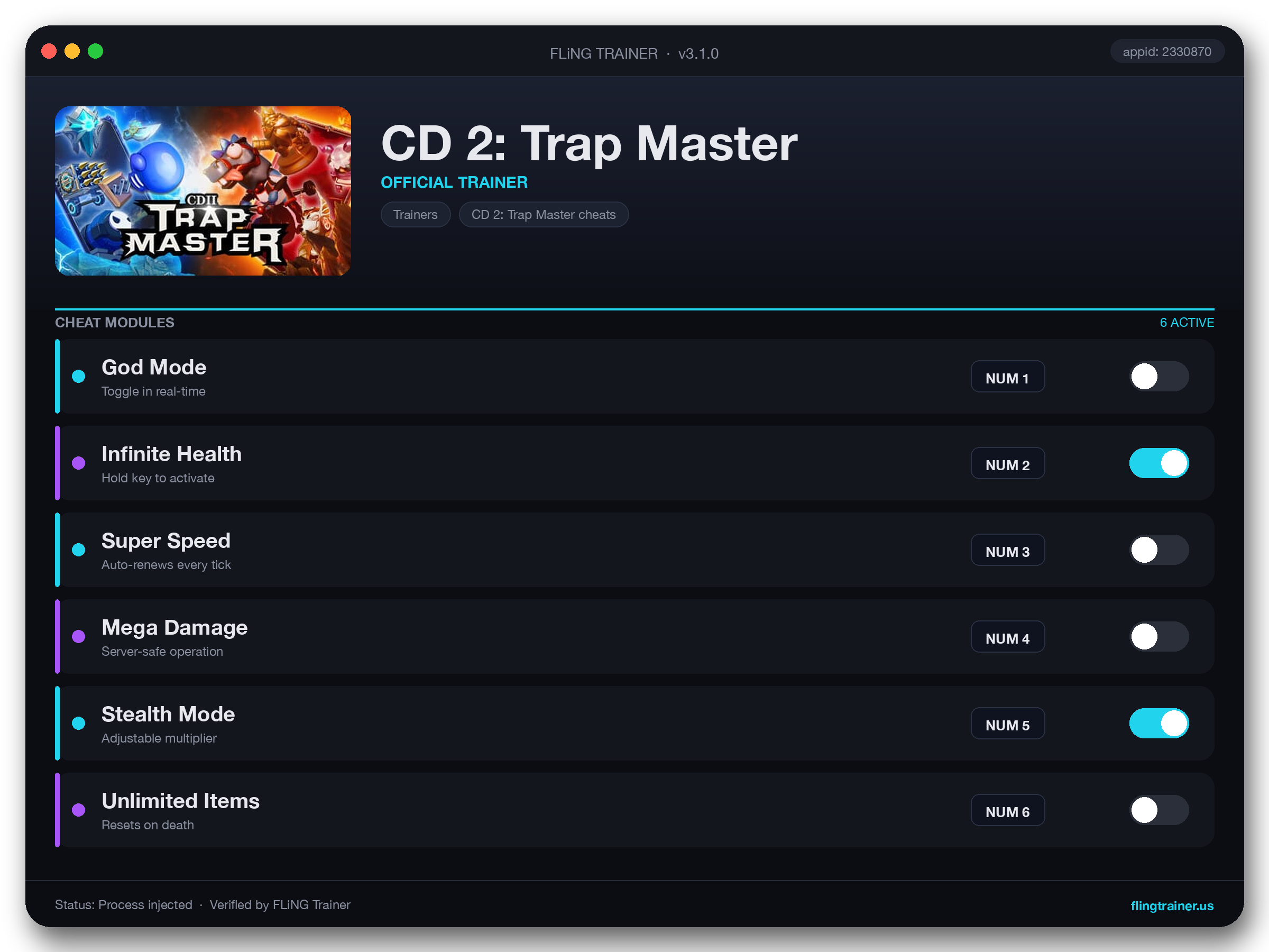 CD 2: Trap Master Trainer interface