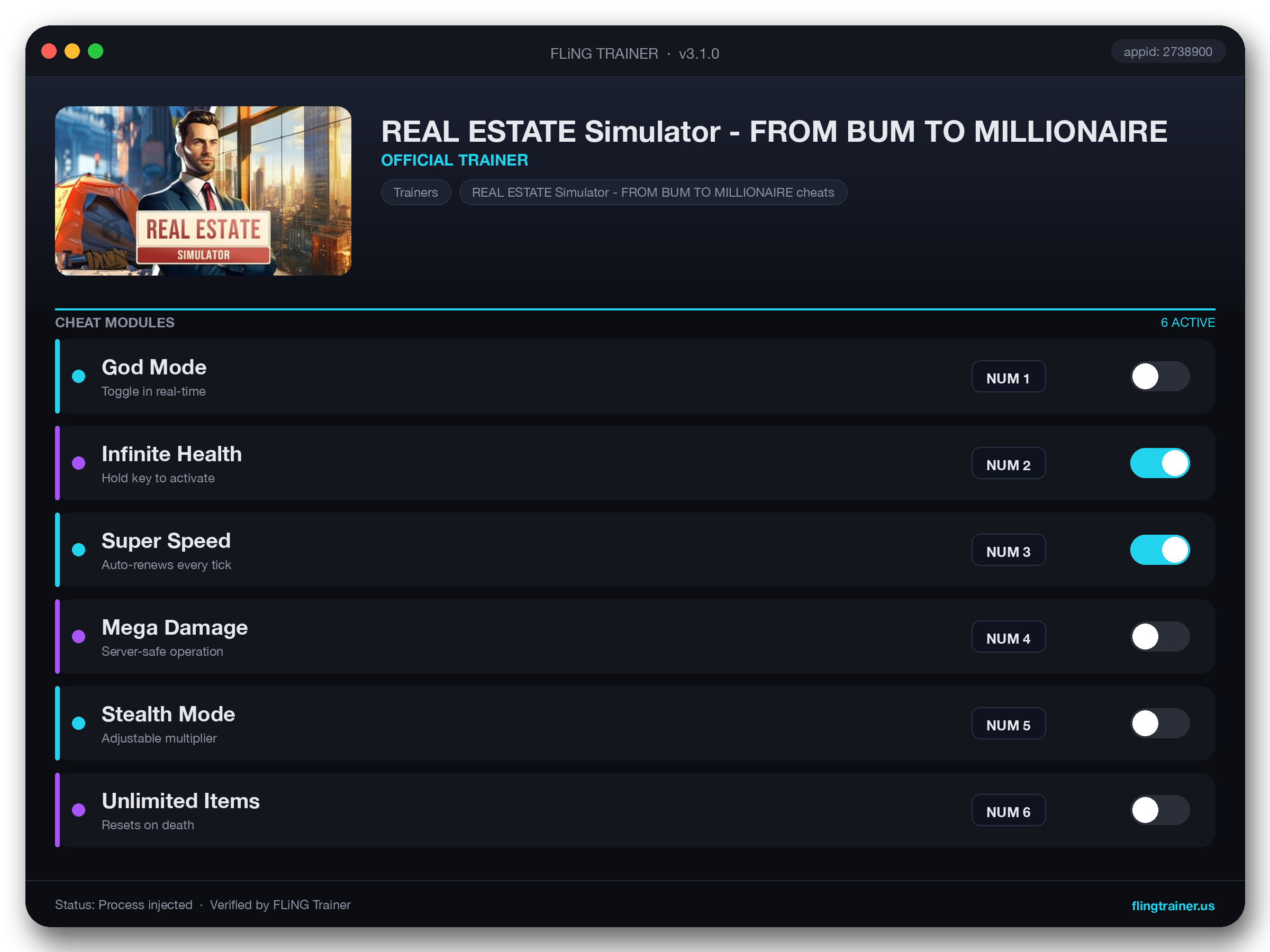 REAL ESTATE Simulator - FROM BUM TO MILLIONAIRE Trainer interface