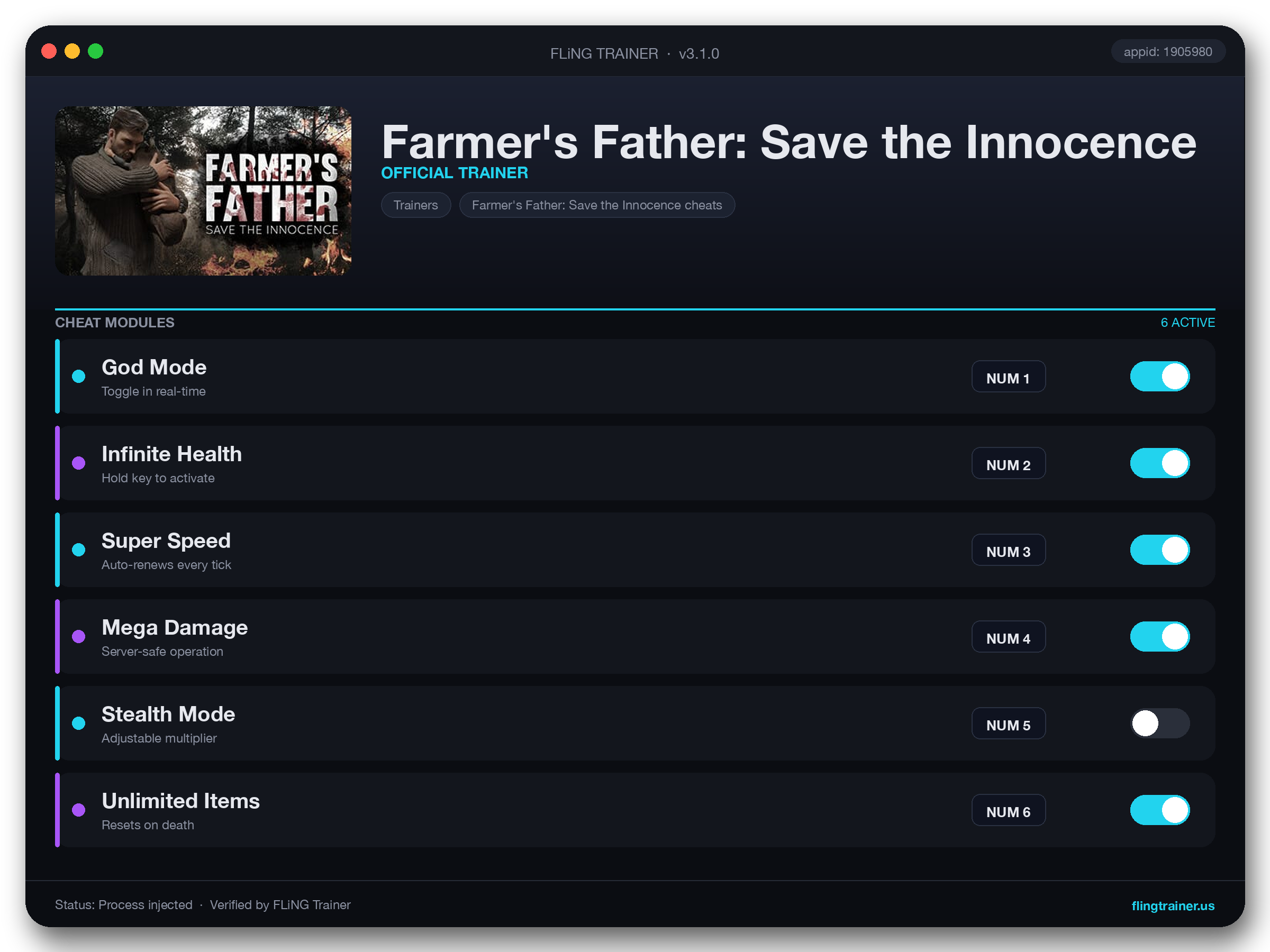 Farmer's Father: Save the Innocence Trainer interface