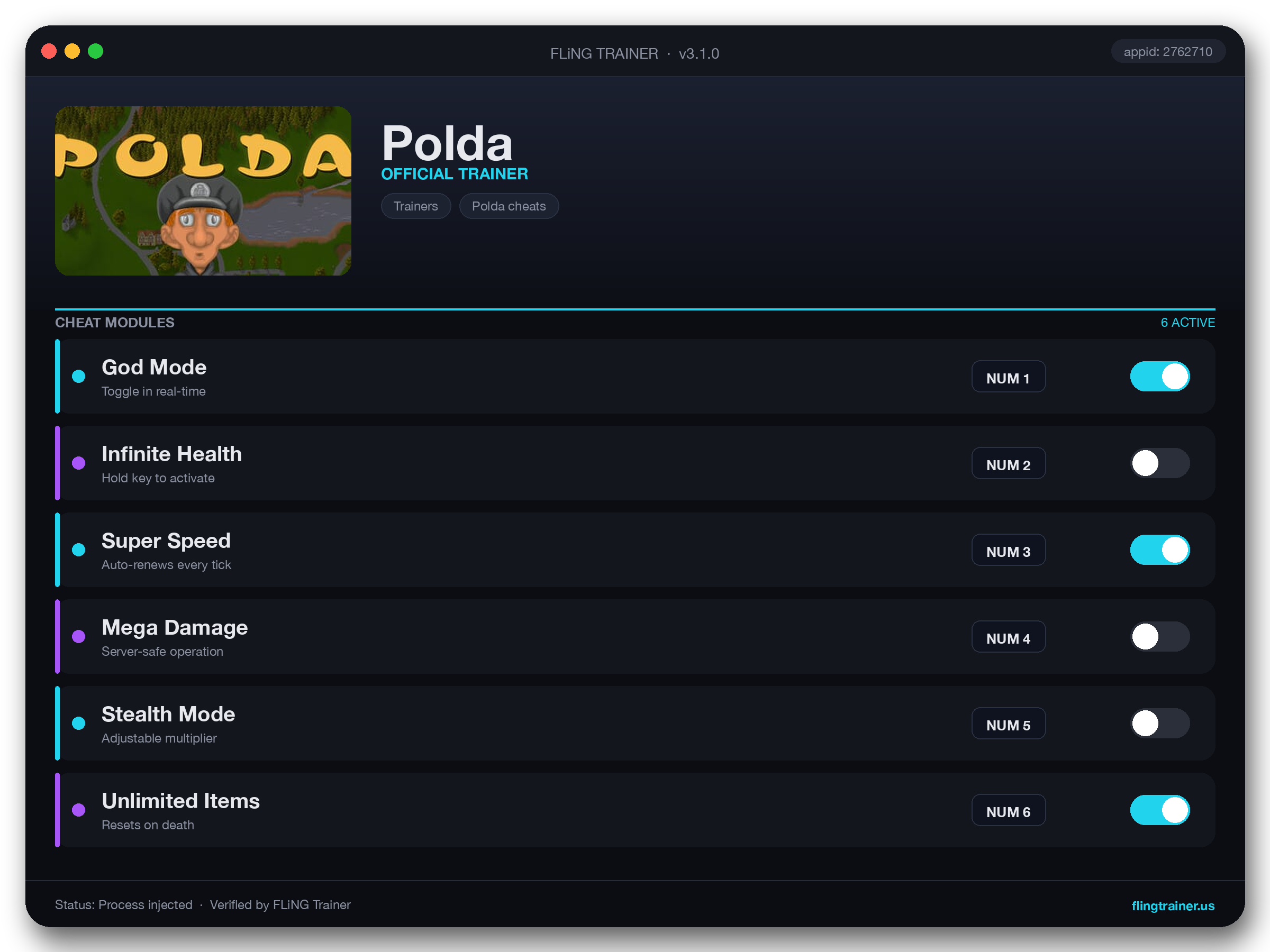 Polda Trainer interface