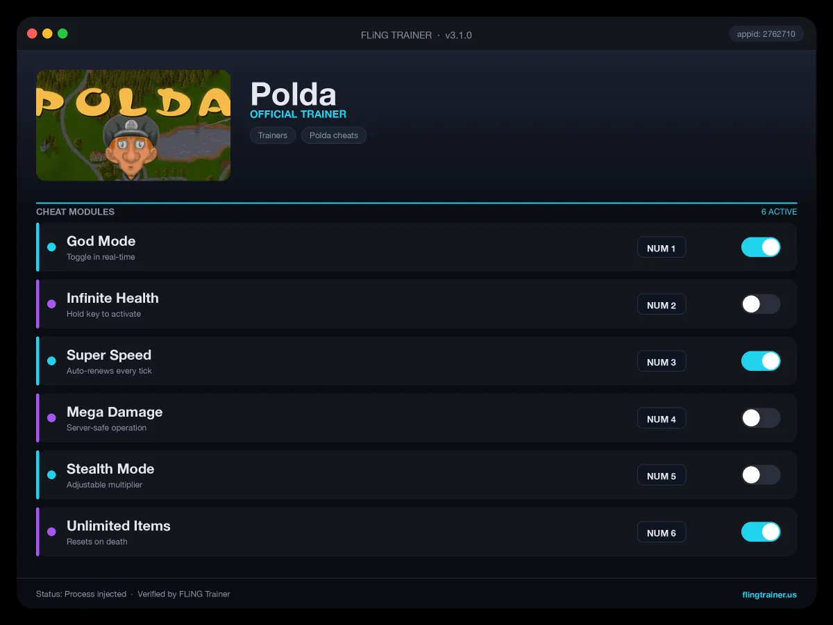 Polda Trainer interface