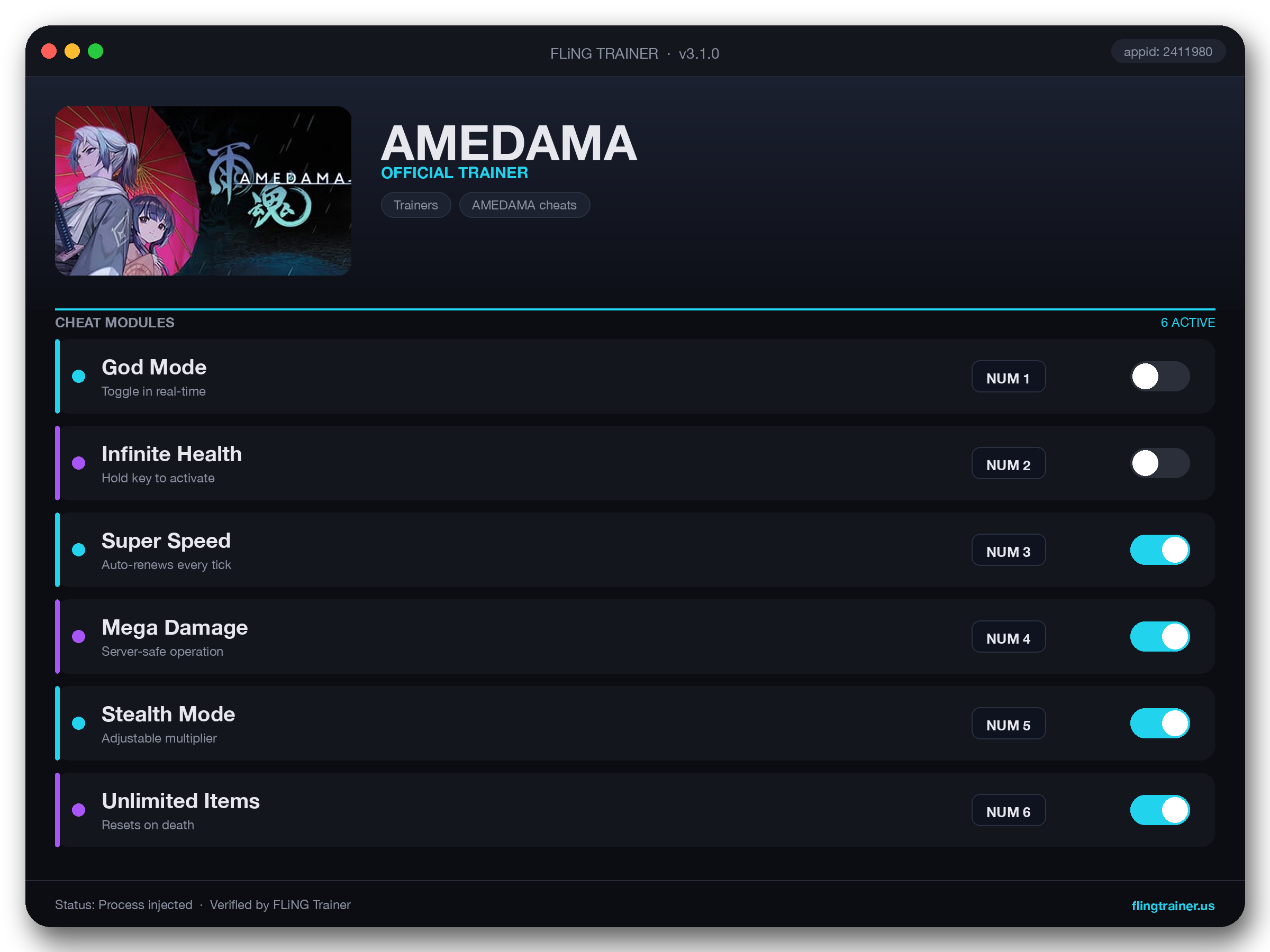 AMEDAMA Trainer interface