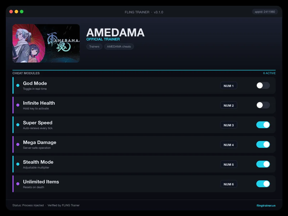AMEDAMA Trainer interface