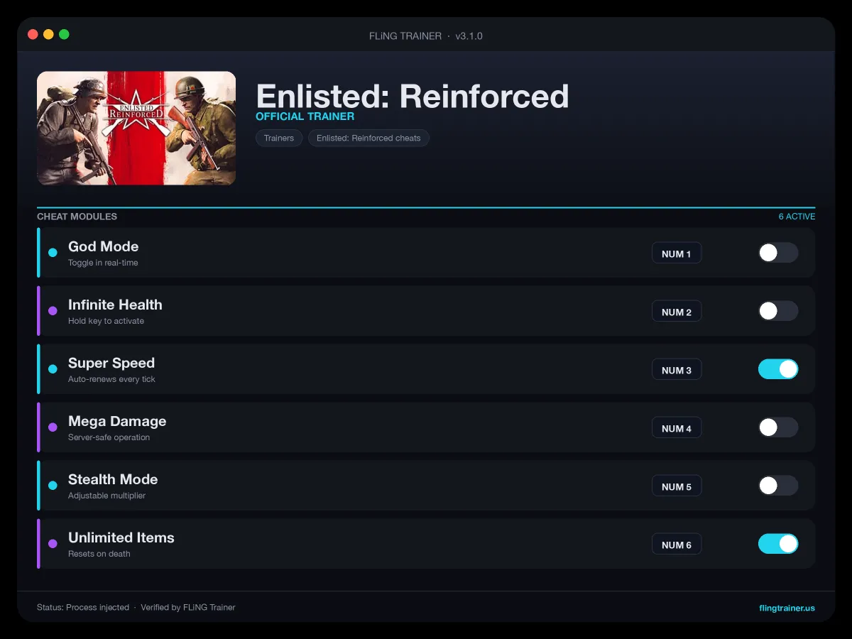 Enlisted: Reinforced Trainer interface