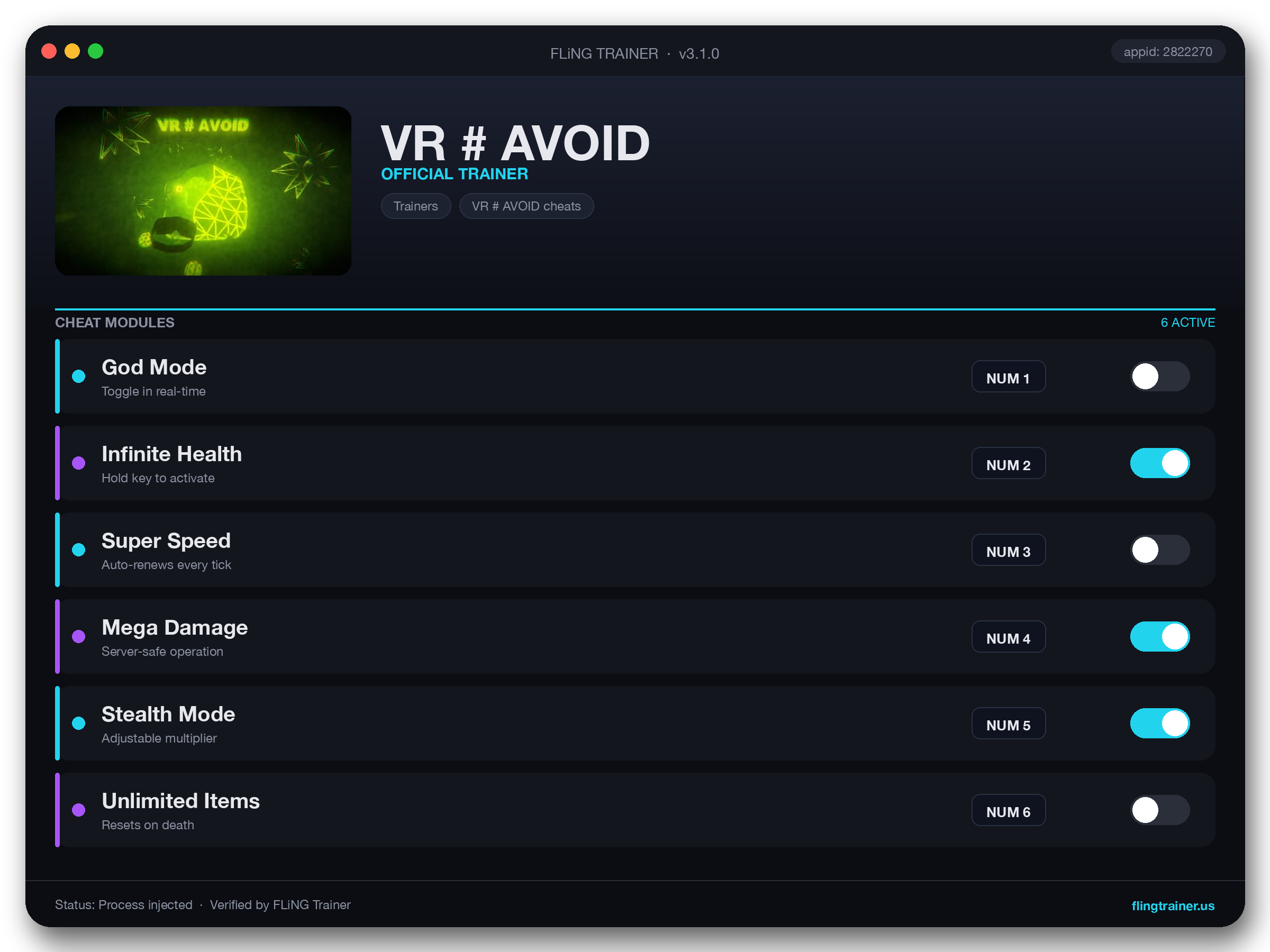 VR # AVOID Trainer interface