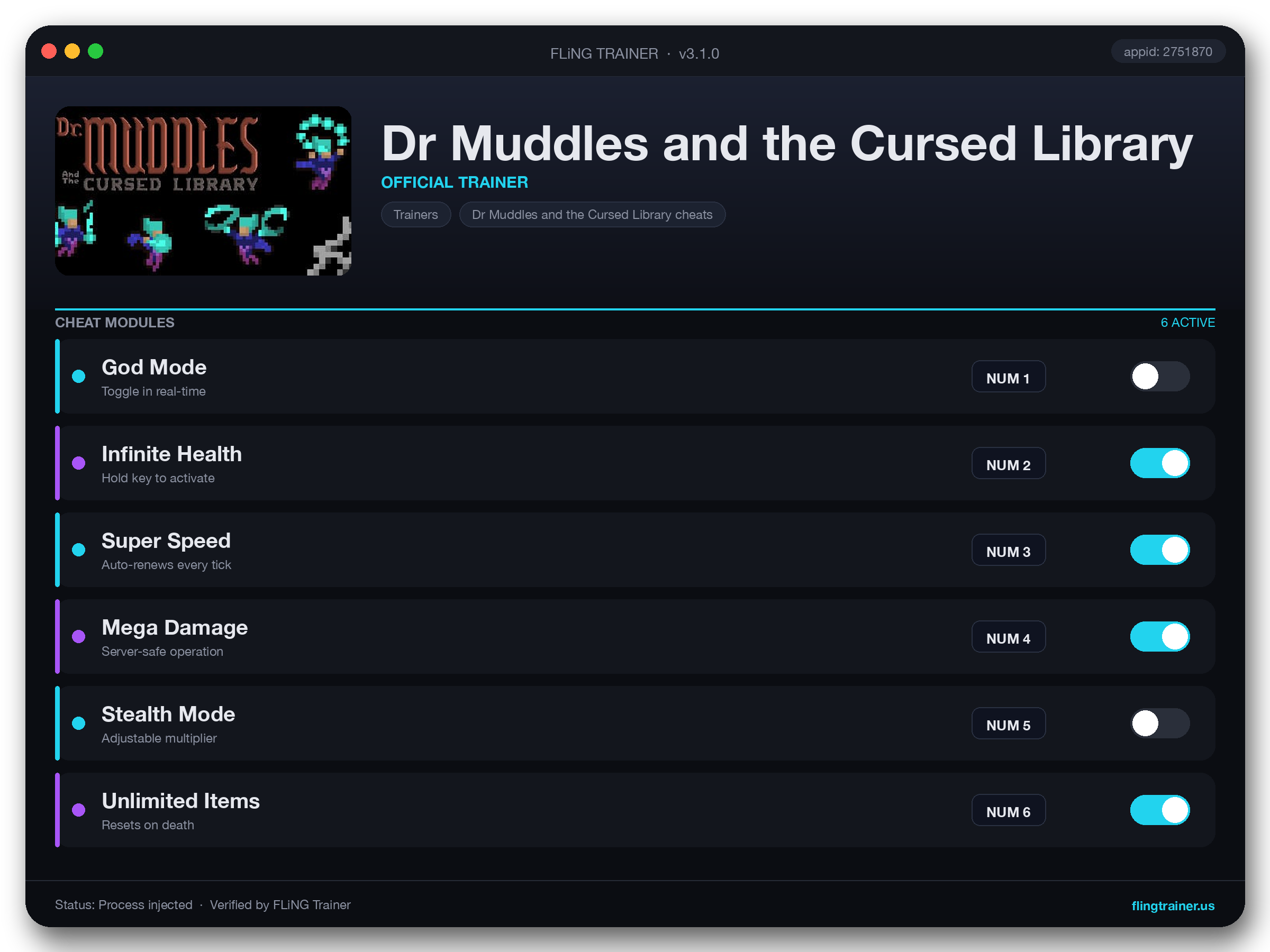 Dr Muddles and the Cursed Library Trainer interface