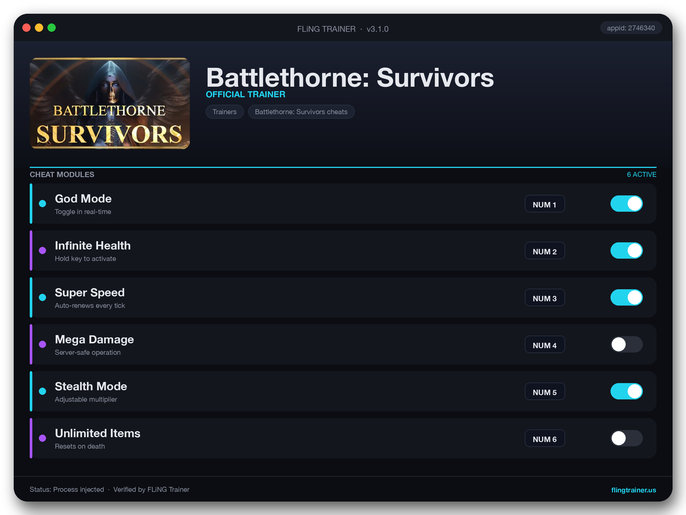 Battlethorne: Survivors Trainer interface