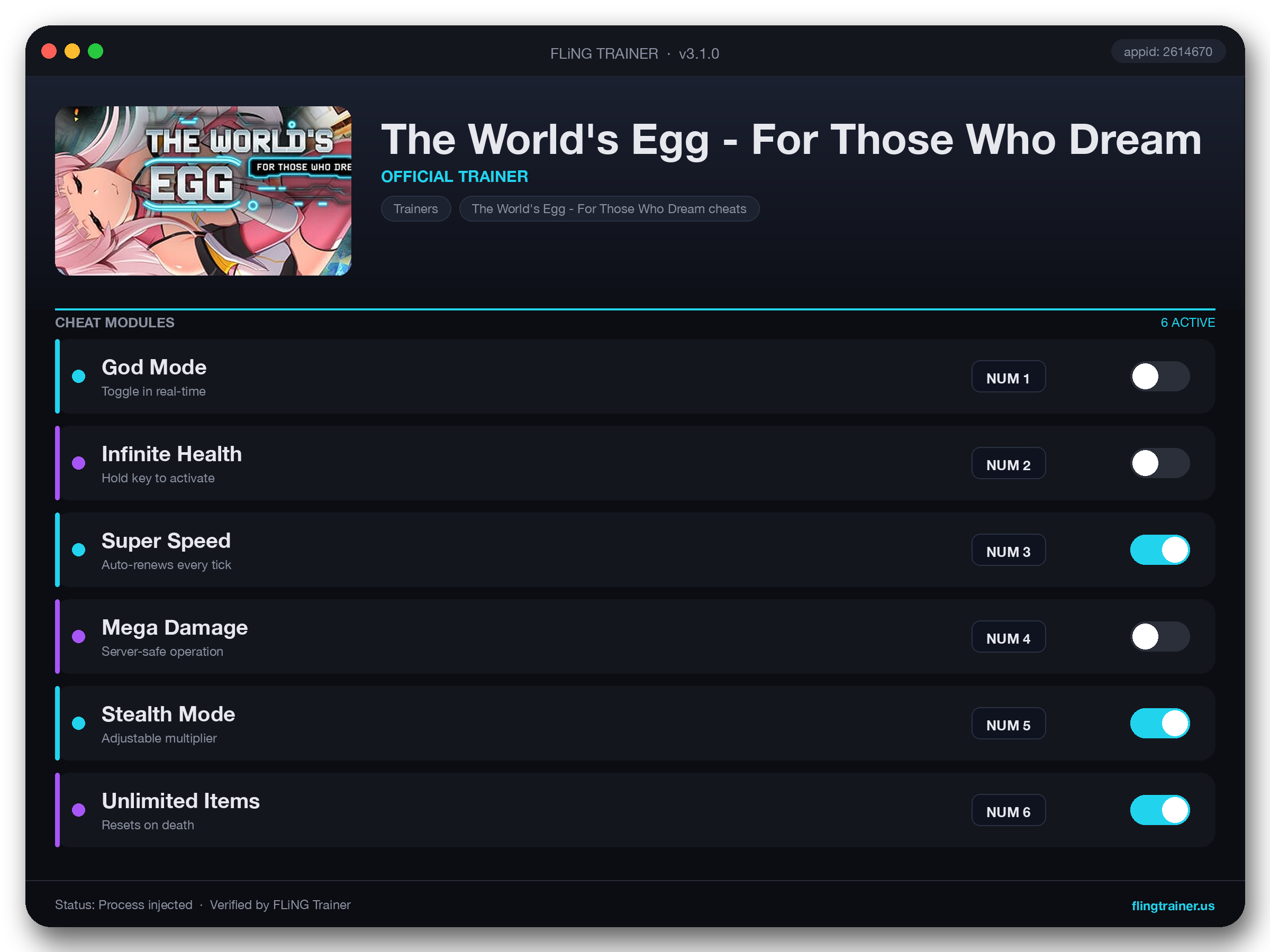 The World's Egg - For Those Who Dream Trainer interface