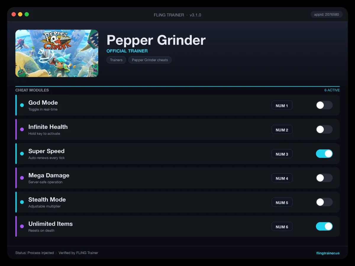 Pepper Grinder Trainer interface