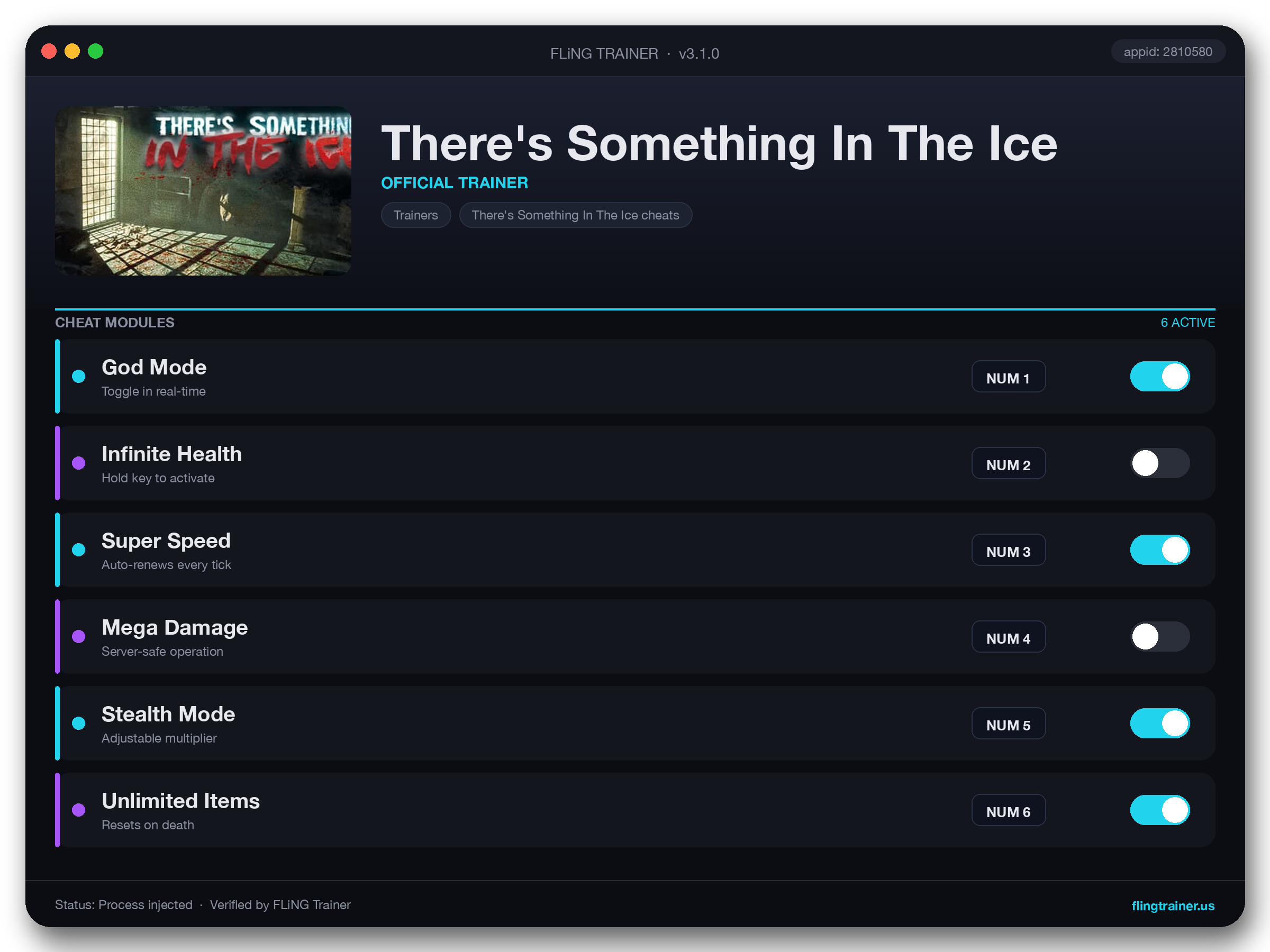 There's Something In The Ice Trainer interface
