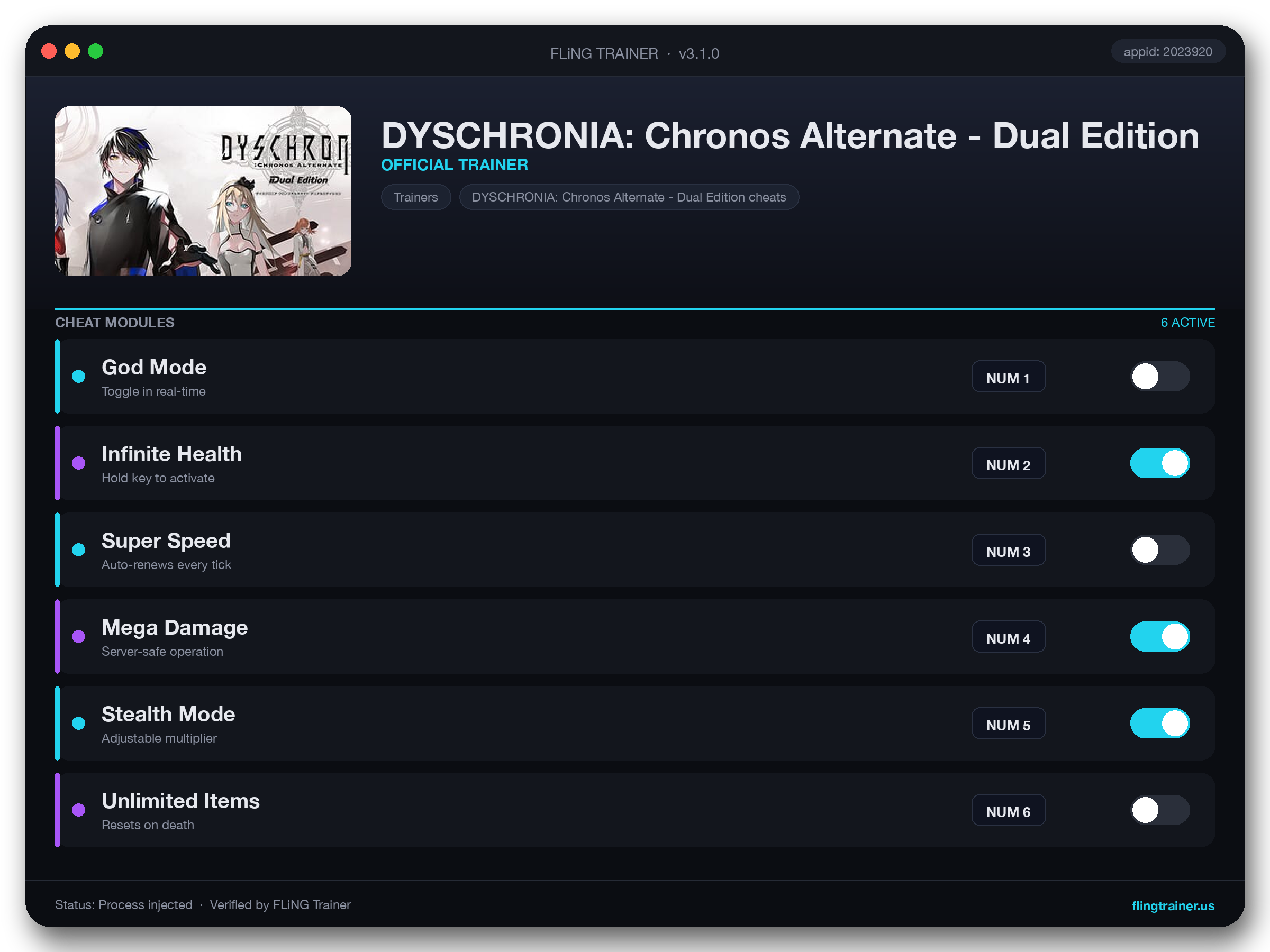 DYSCHRONIA: Chronos Alternate - Dual Edition Trainer interface