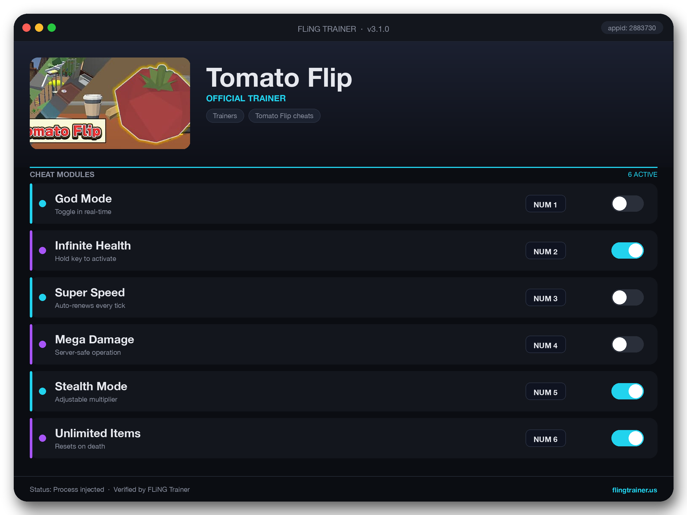 Tomato Flip Trainer interface