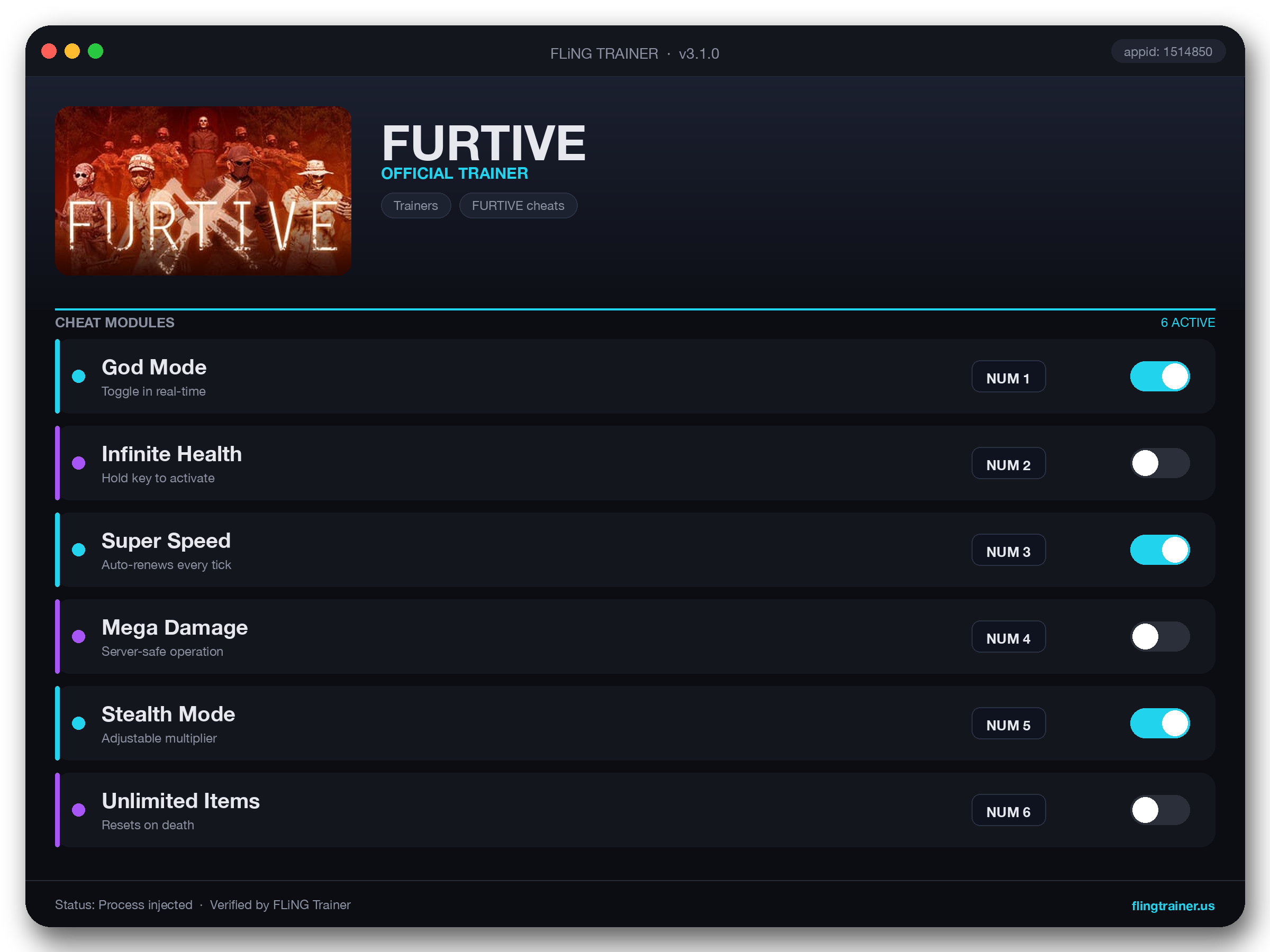 FURTIVE Trainer interface