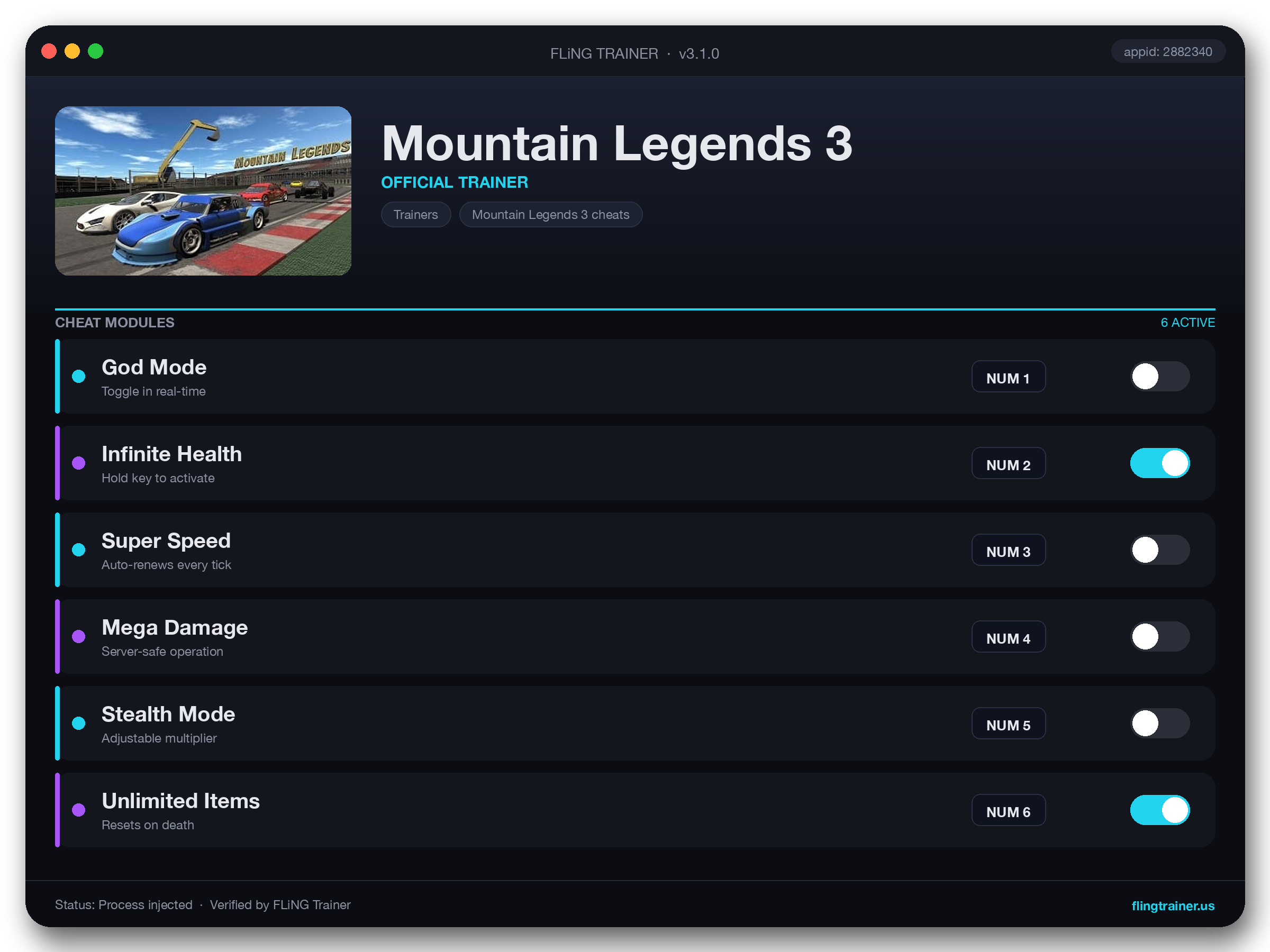 Mountain Legends 3 Trainer interface