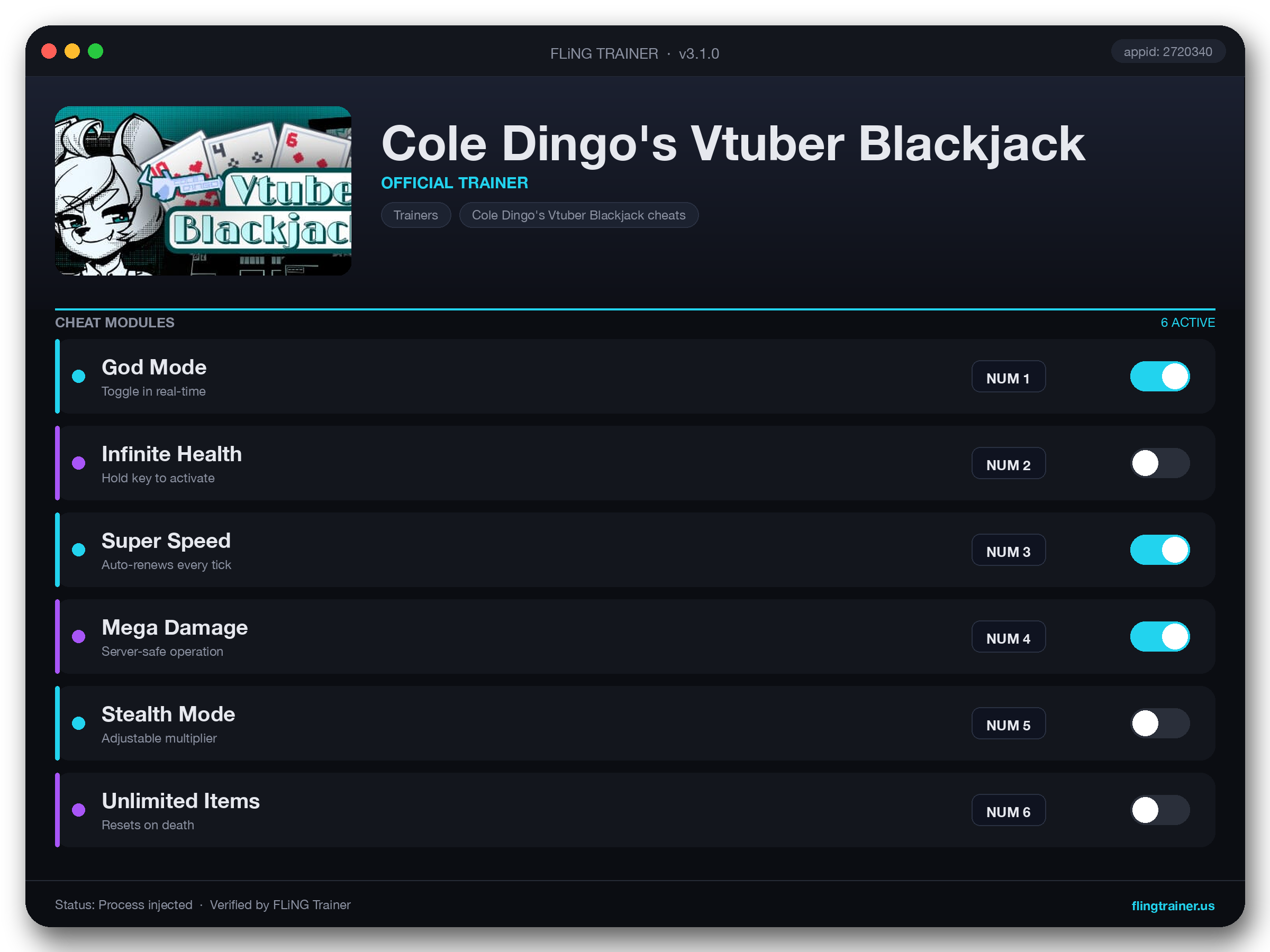 Cole Dingo's Vtuber Blackjack Trainer interface