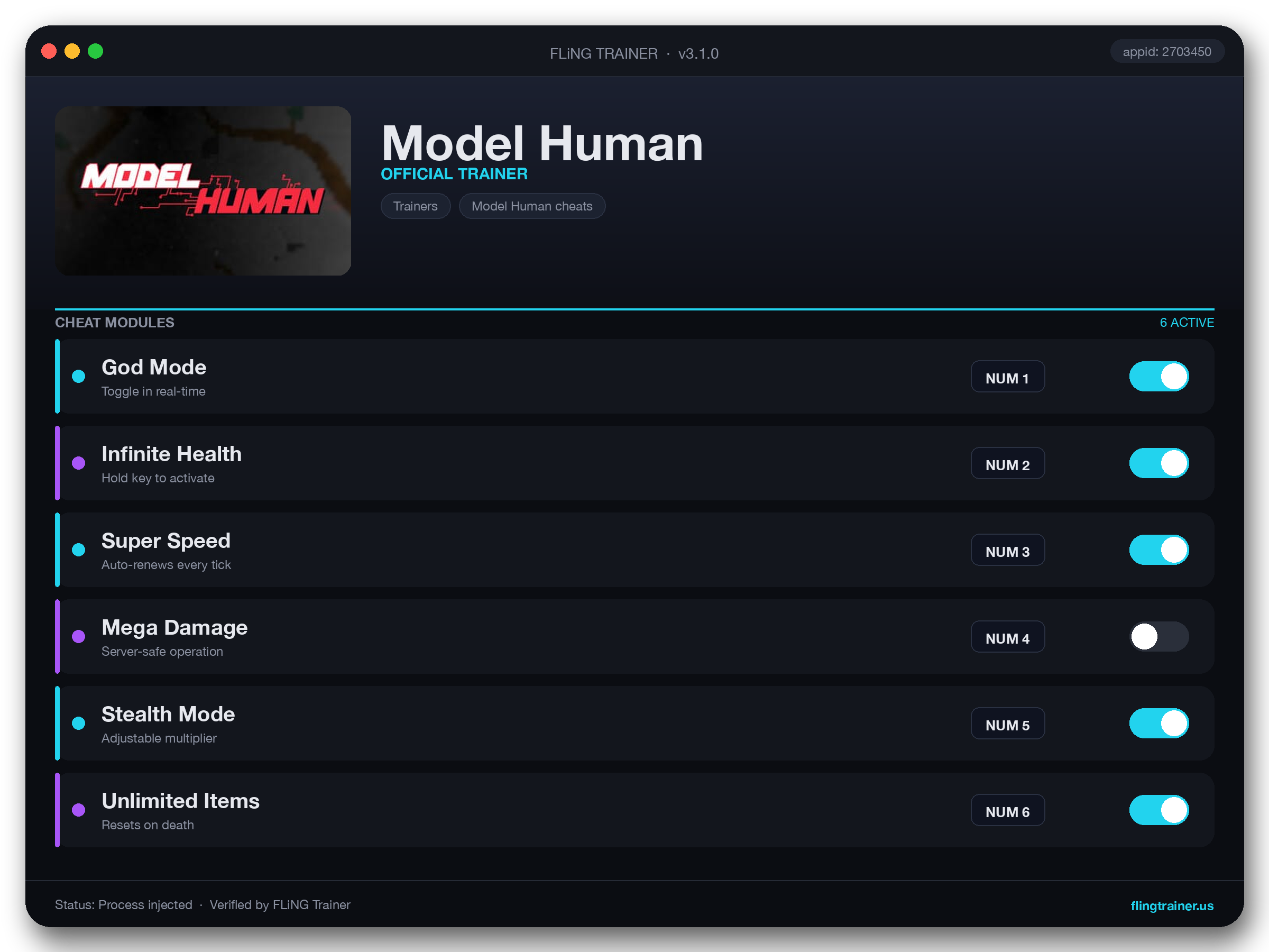 Model Human Trainer interface