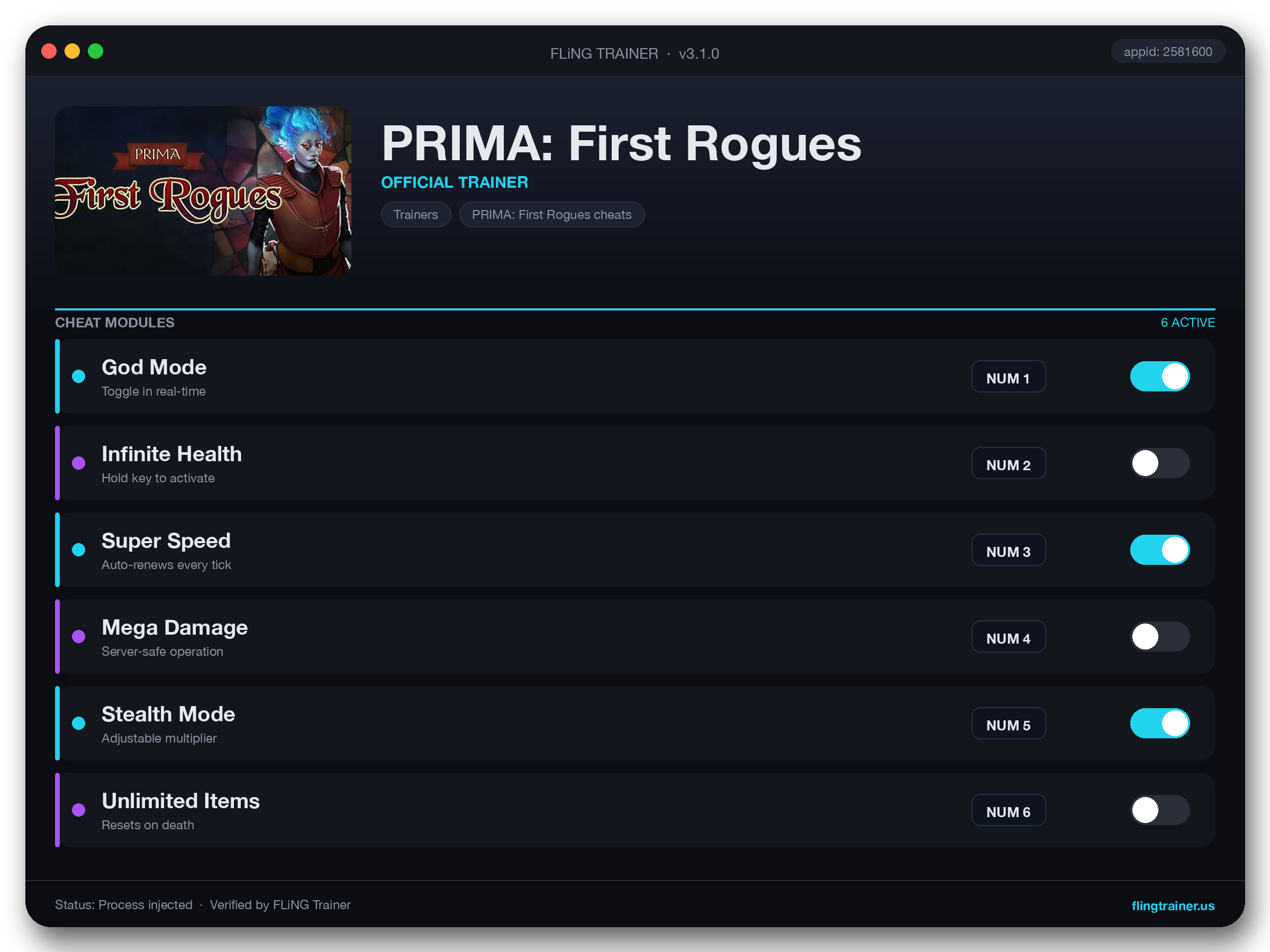 PRIMA: First Rogues Trainer interface