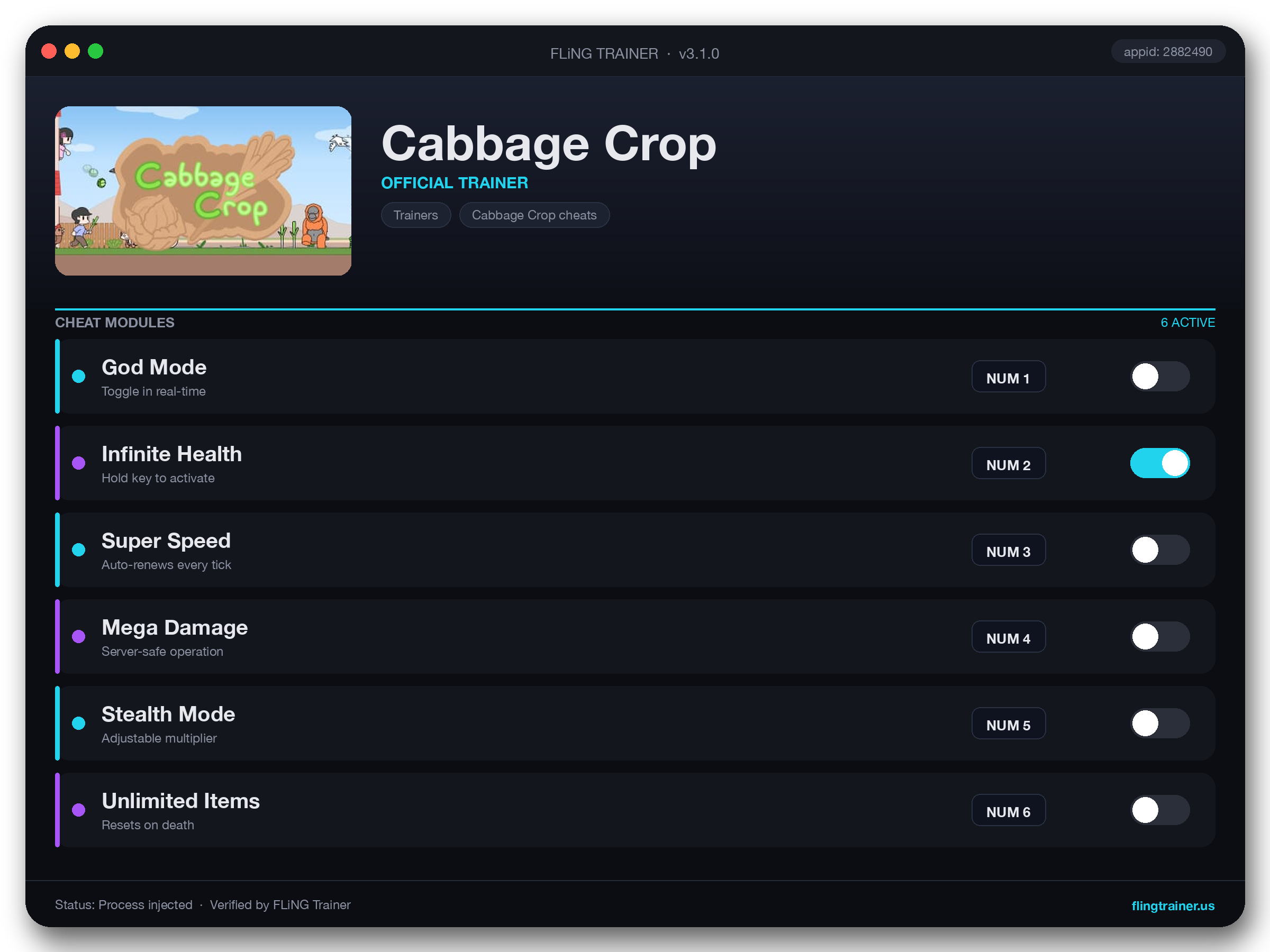 Cabbage Crop Trainer interface